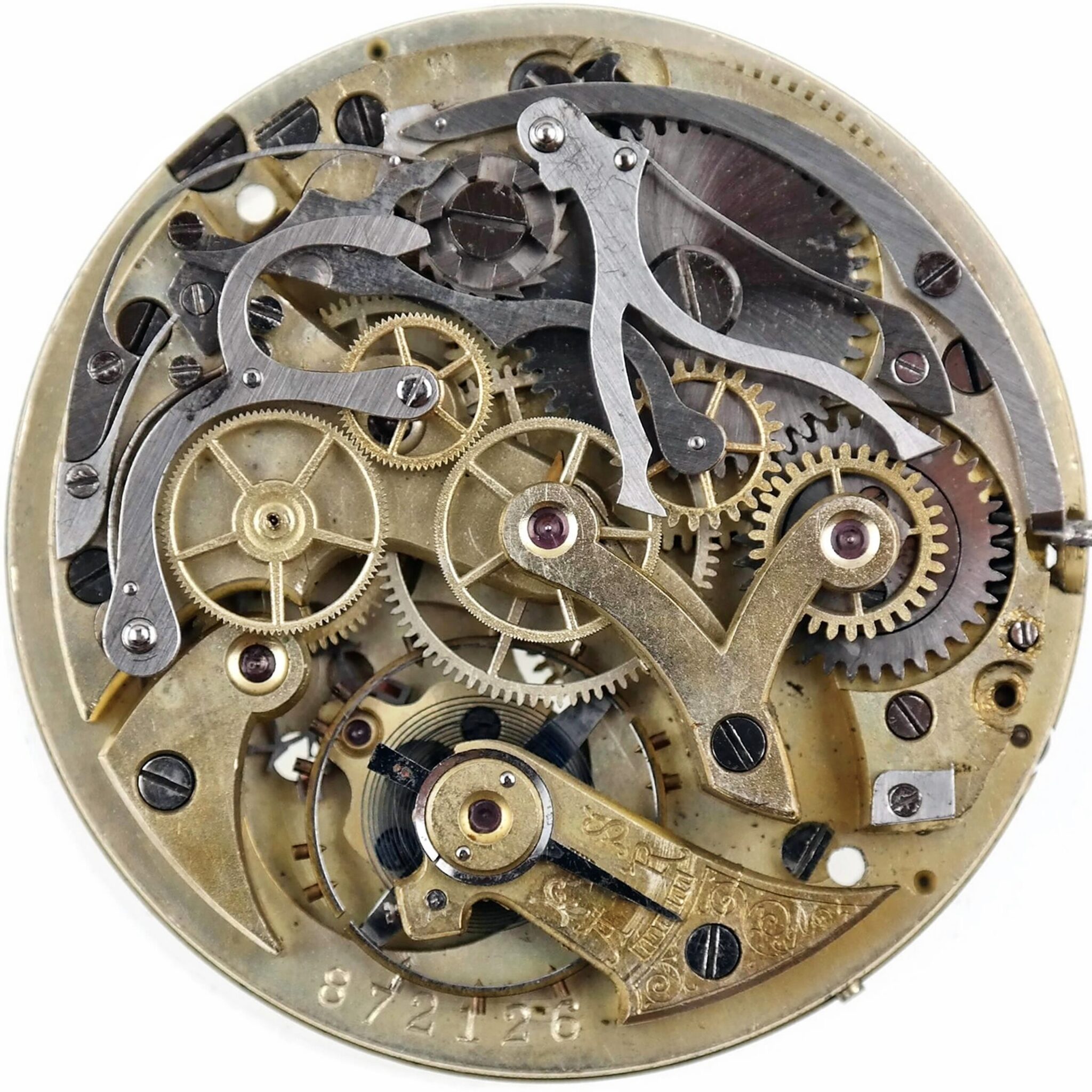 Ancient Column Wheel Chronograph Pocket Watch Movement