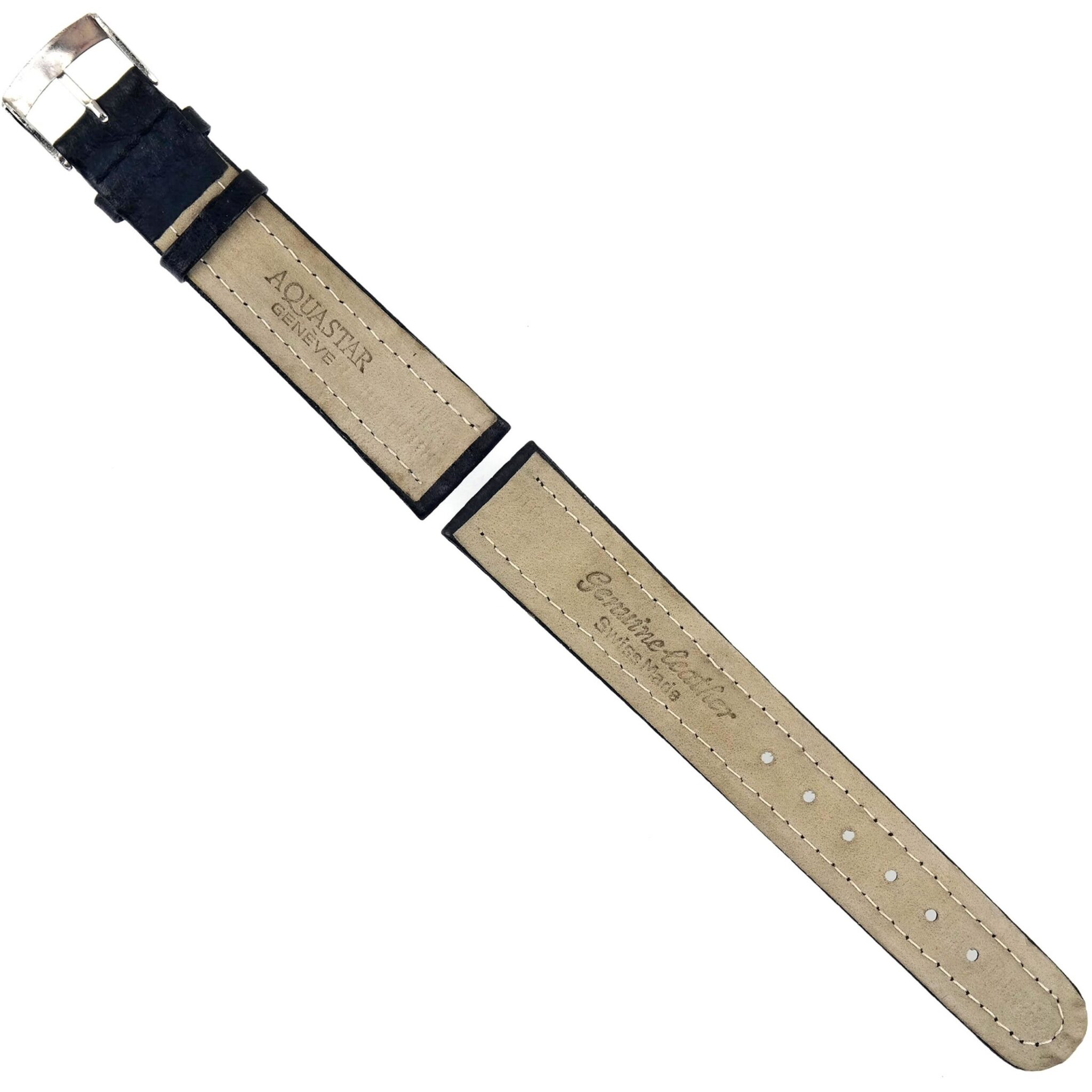 AQUASTAR Geneve - Vintage Watch Strap - 18 mm - Genuine Leather - Swiss Made