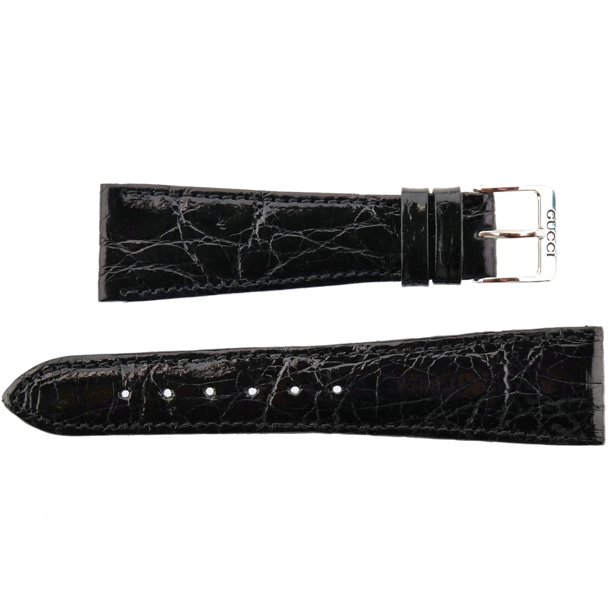 Authentic GUCCI Watch Strap - Lacquered Leather - 22 mm - Made in Switzerland
