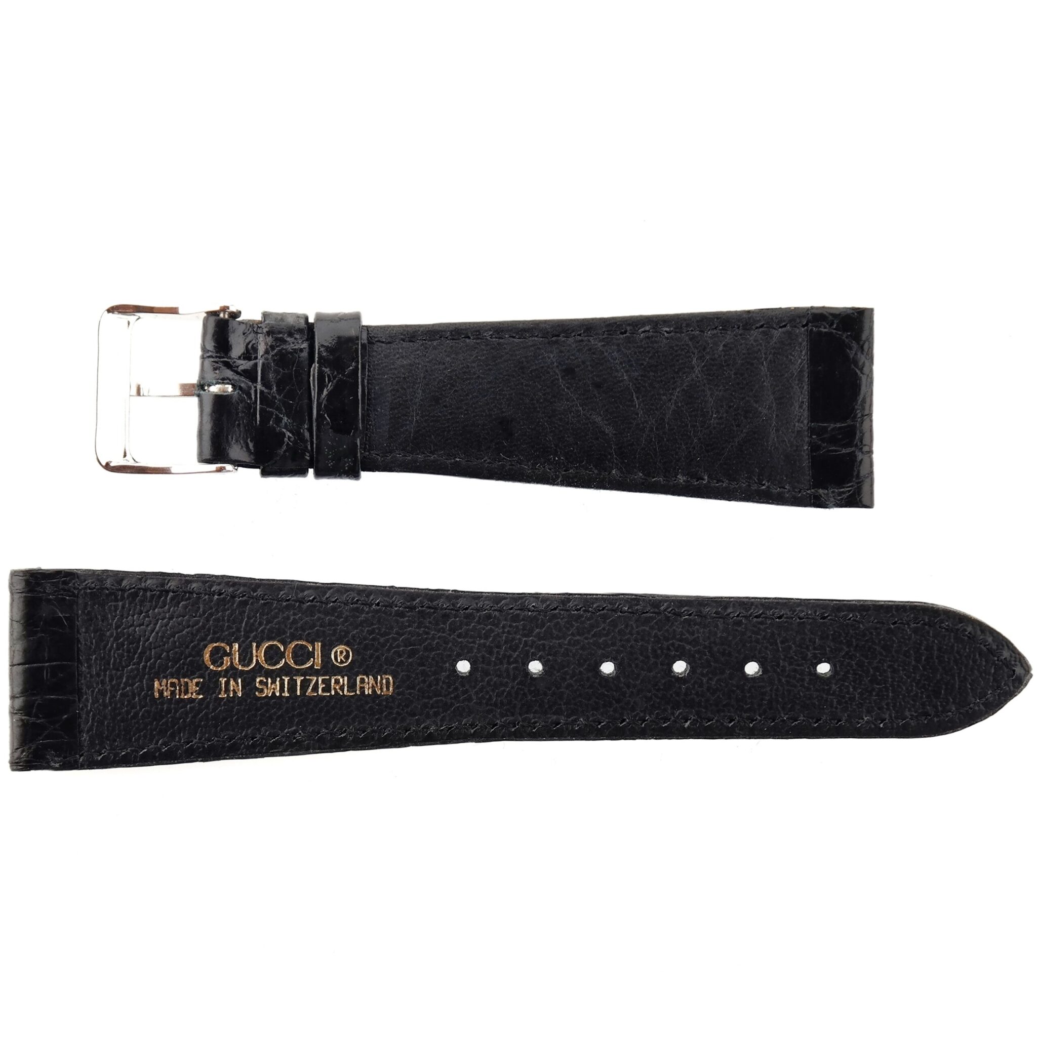 Authentic GUCCI Watch Strap - Lacquered Leather - 22 mm - Made in Switzerland