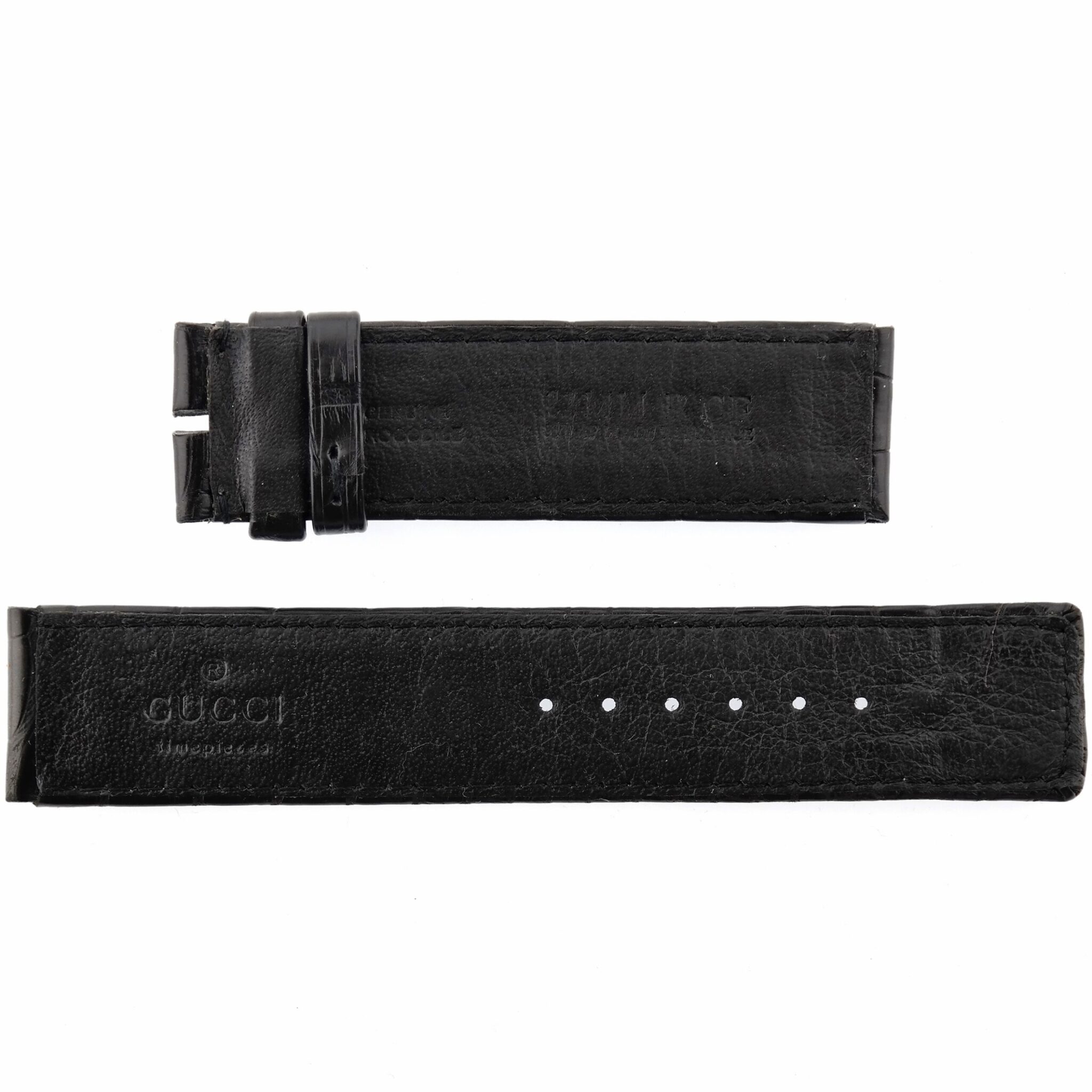 Authentic GUCCI Watch Strap - Leather - 22 mm - Made in France