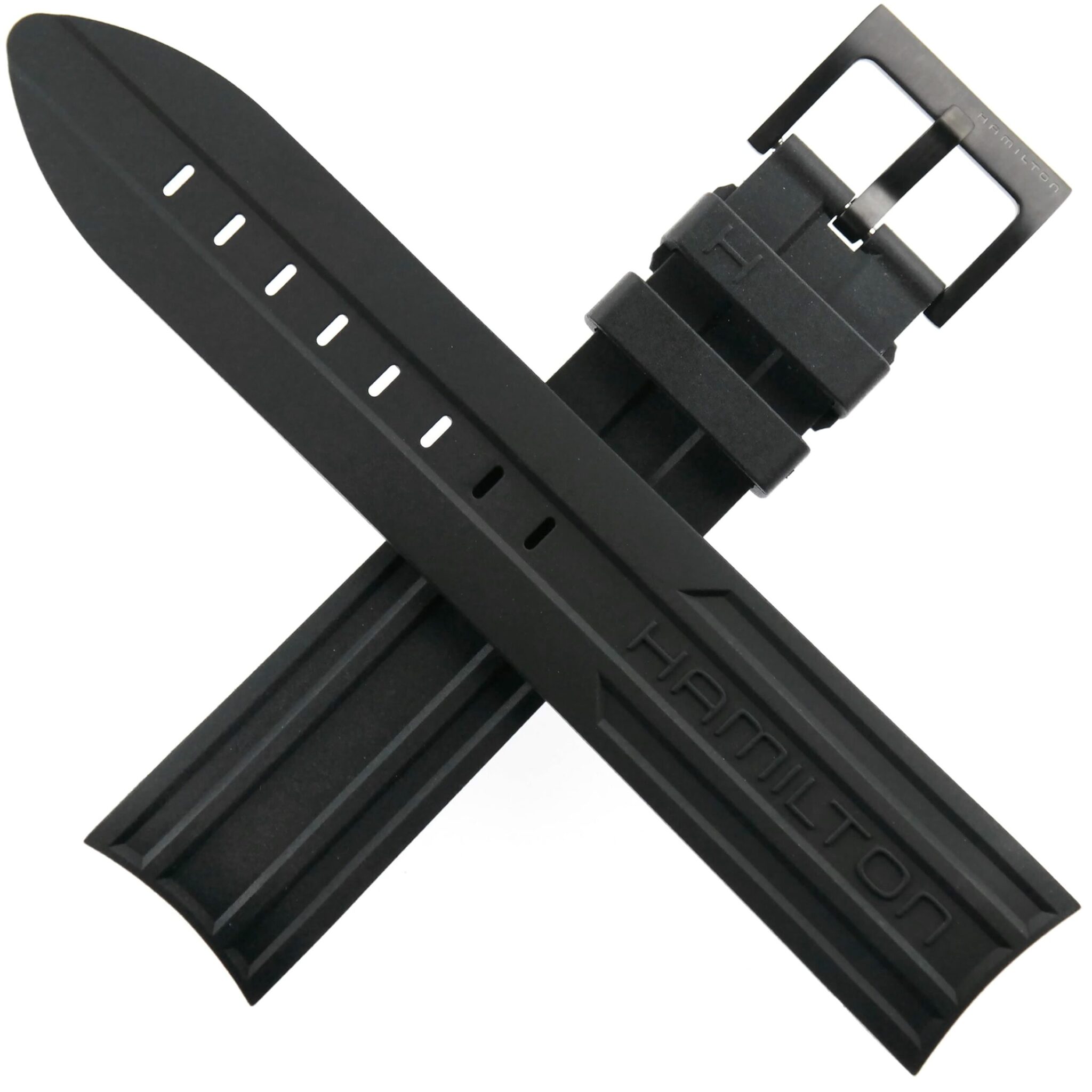 Authentic HAMILTON Khaki – Rubber Watch Strap with Buckle – 21-20/110-80