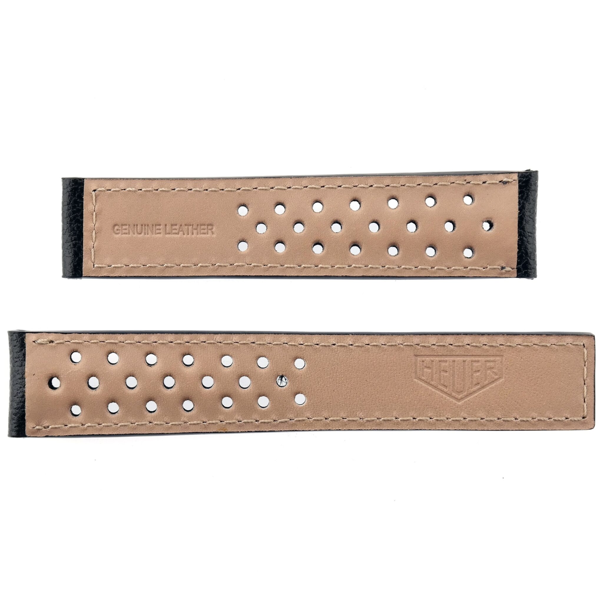Authentic HEUER Re-Edition Perforated Watch Strap - 19 mm