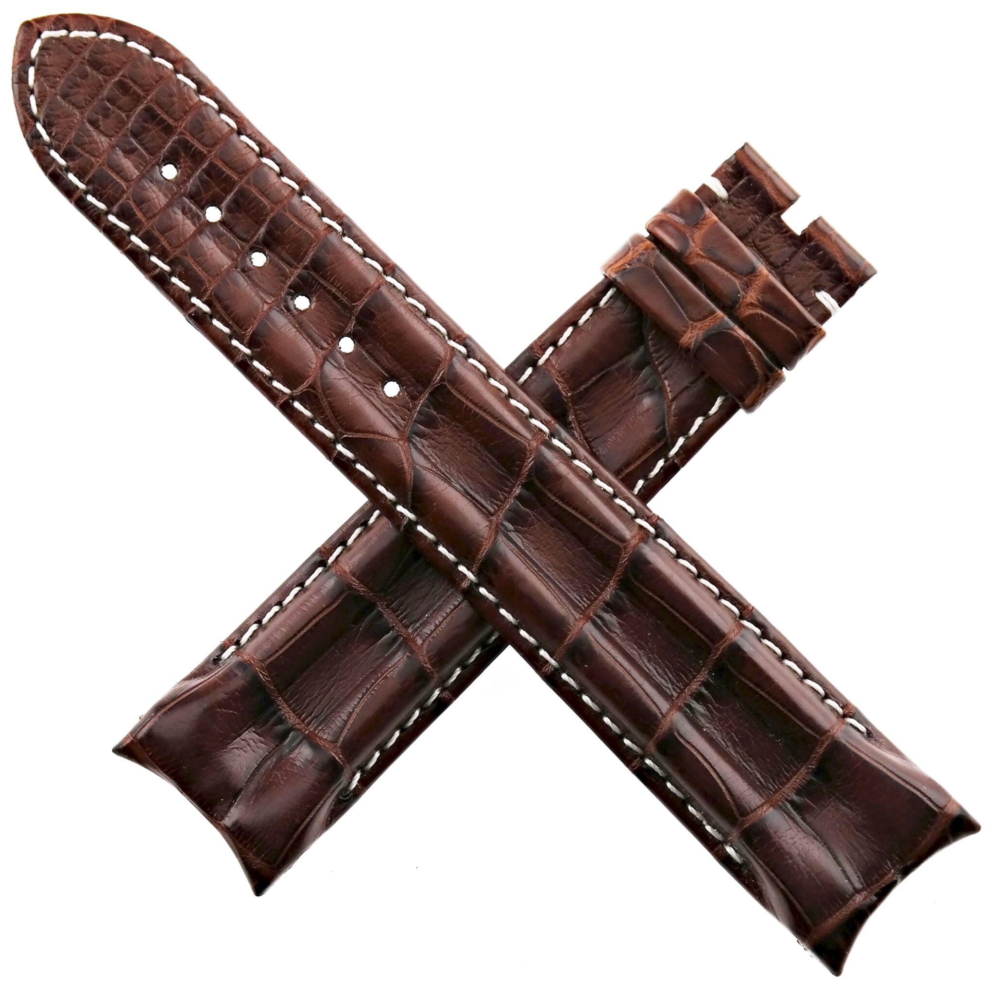 Authentic OMEGA Speedmaster Strap – 20 mm – Curved Ends – Double Ridged – Brown