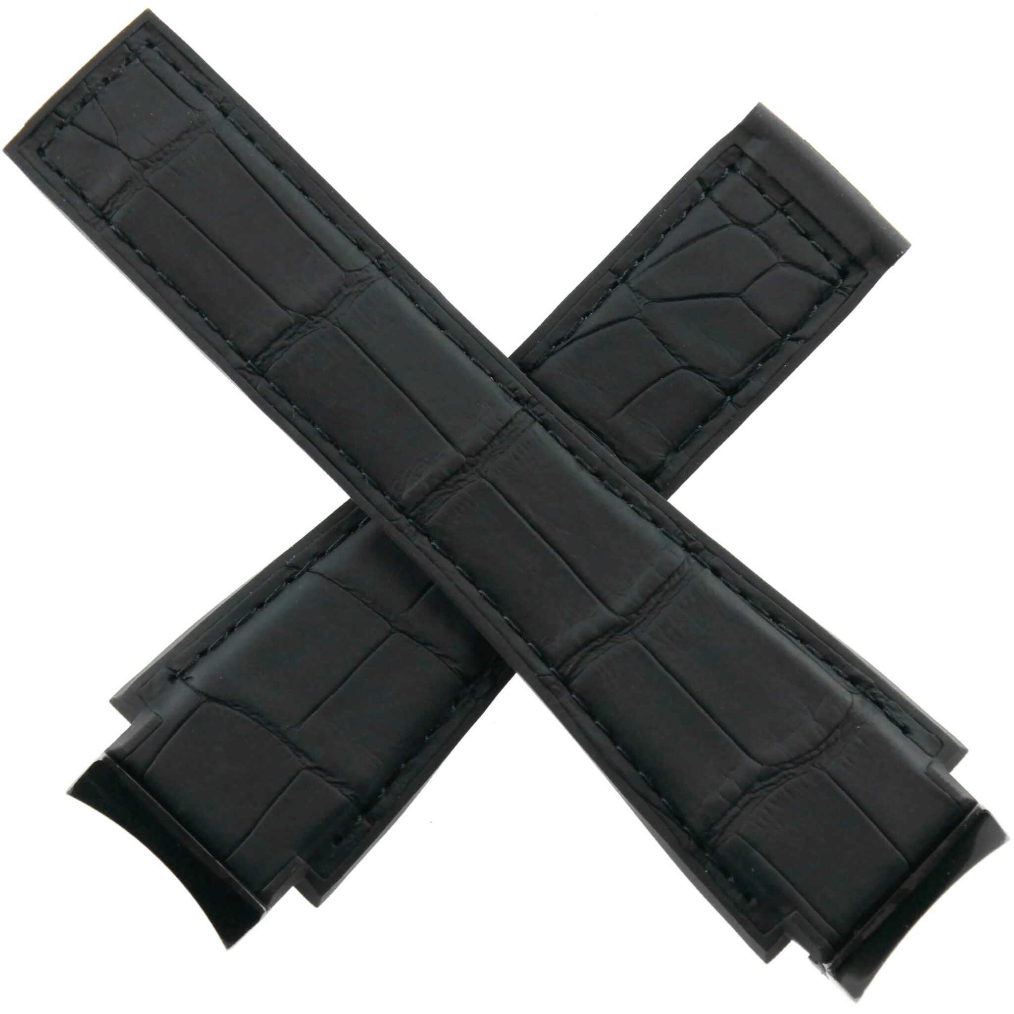 Authentic TAG Heuer Carrera Watch Strap with End-Links – Leather/Rubber – Black