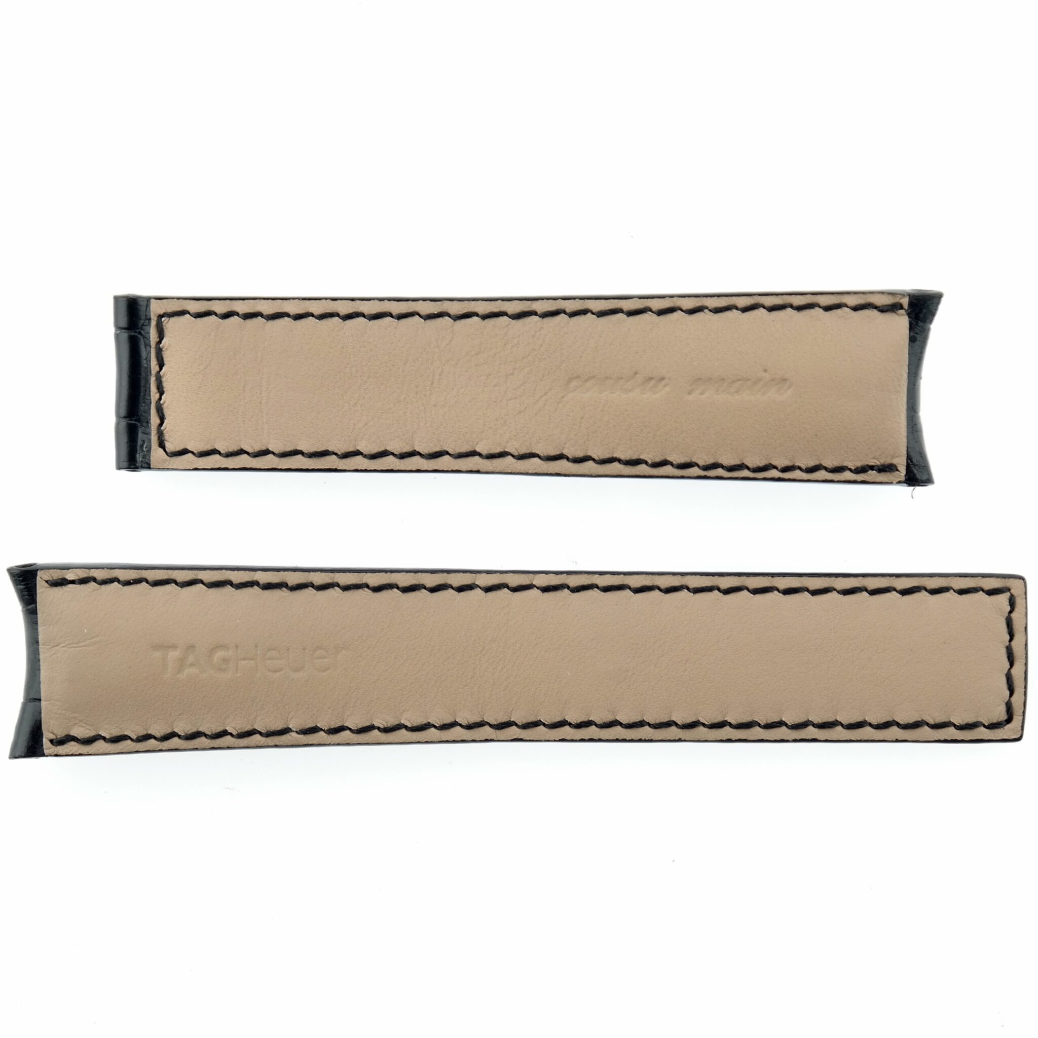 Authentic TAG Heuer Luxury Watch Strap - 20 mm - Curved Ends - Cousu Main