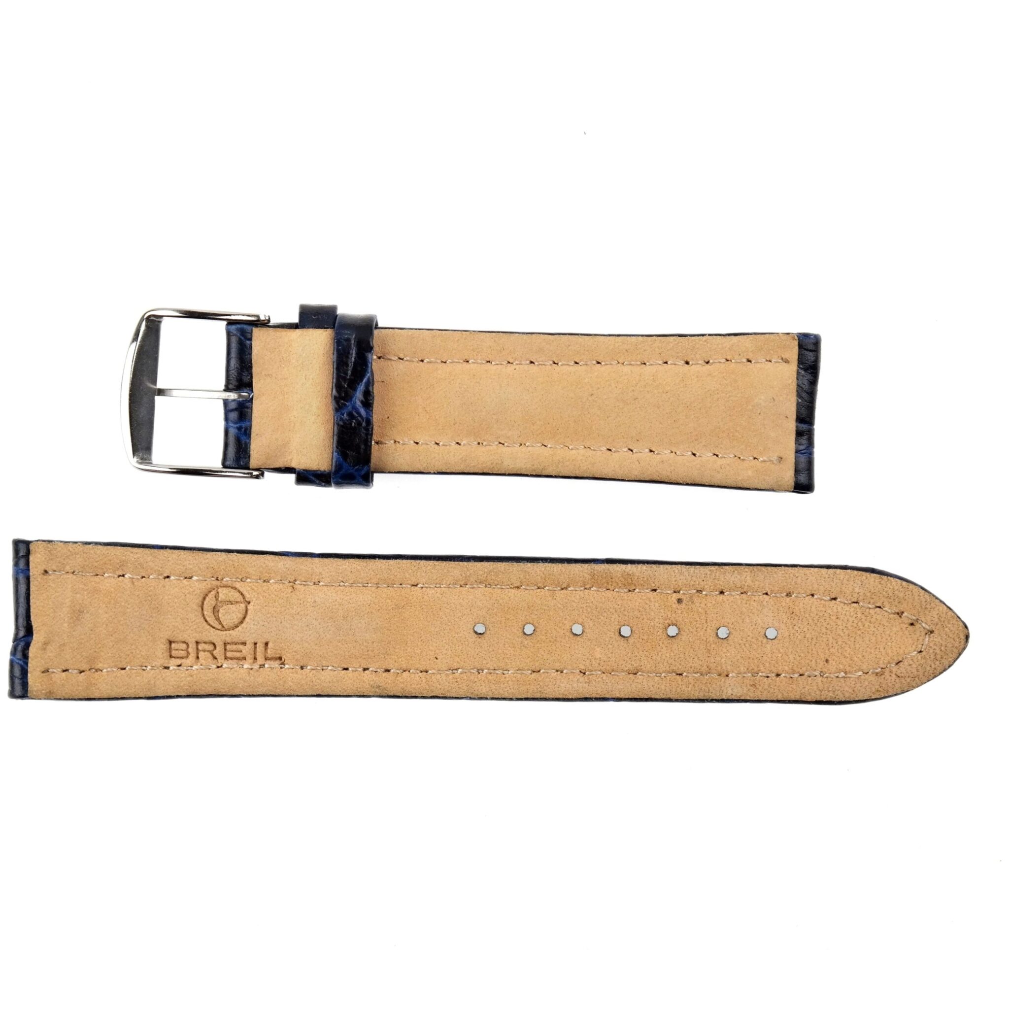 BREIL - Leather Watch Strap - 20 mm - Swiss Made - Blue