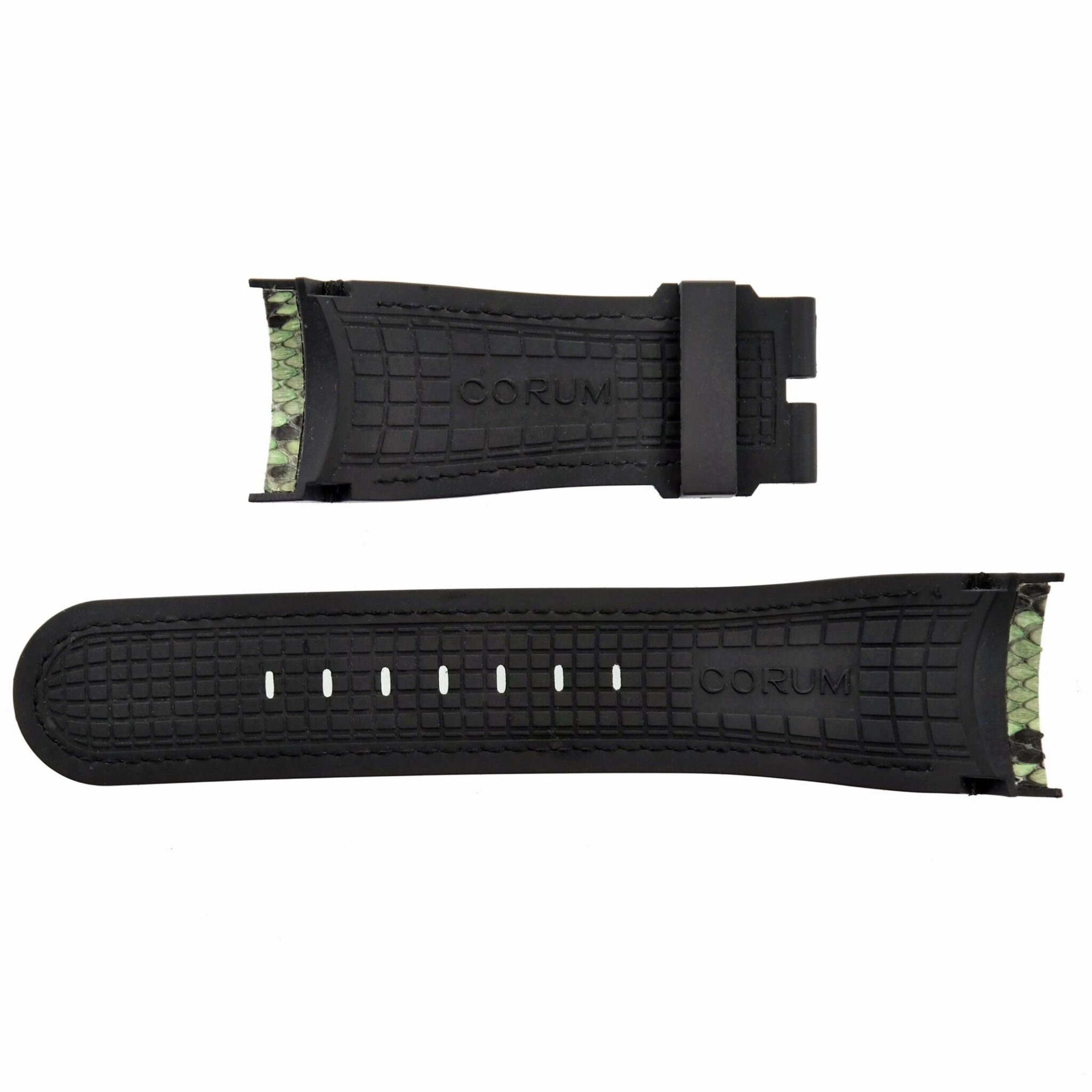 CORUM Bubble Rubberized Leather Watch Strap - 27 mm