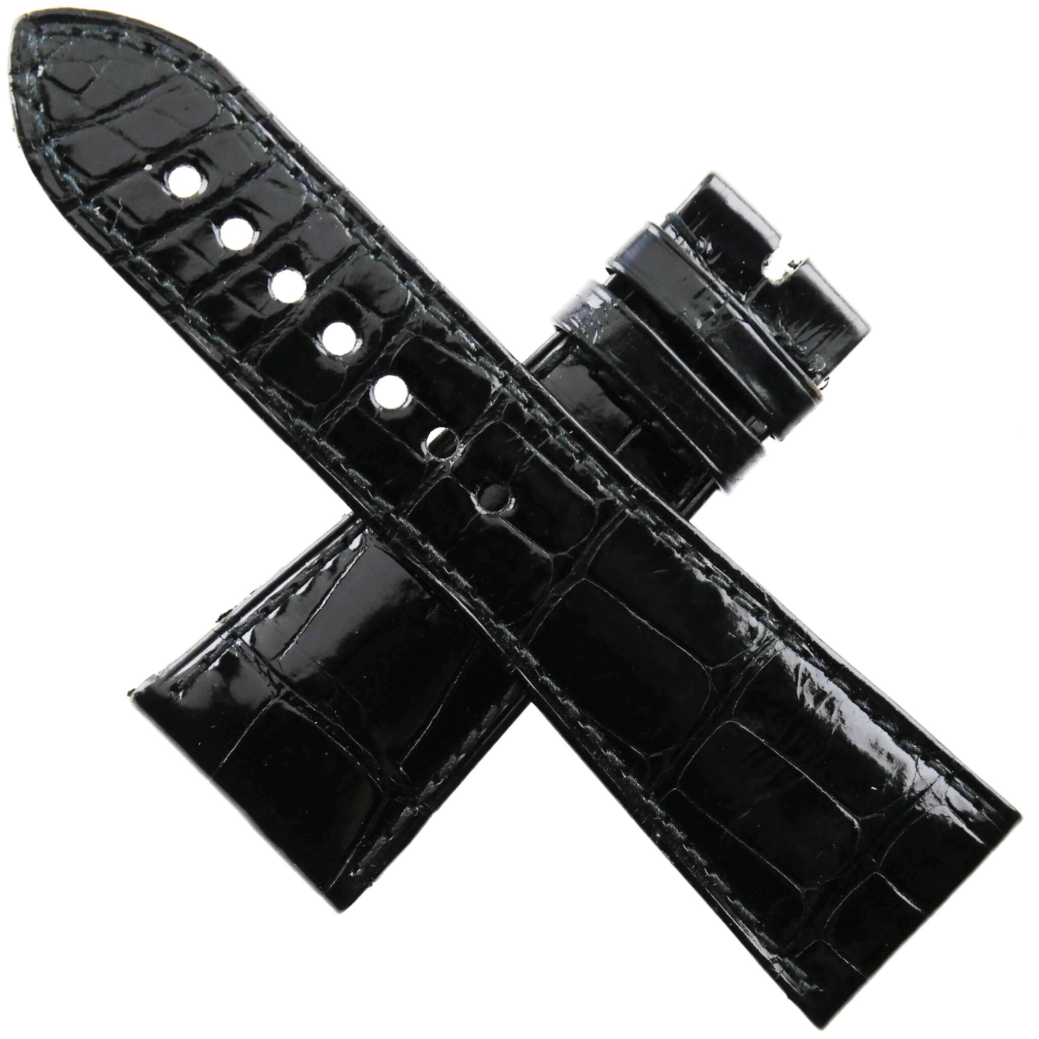 For CARTIER Tank Divan – Luxury Watch Strap – 24-19/105-60 – Lacquered Black