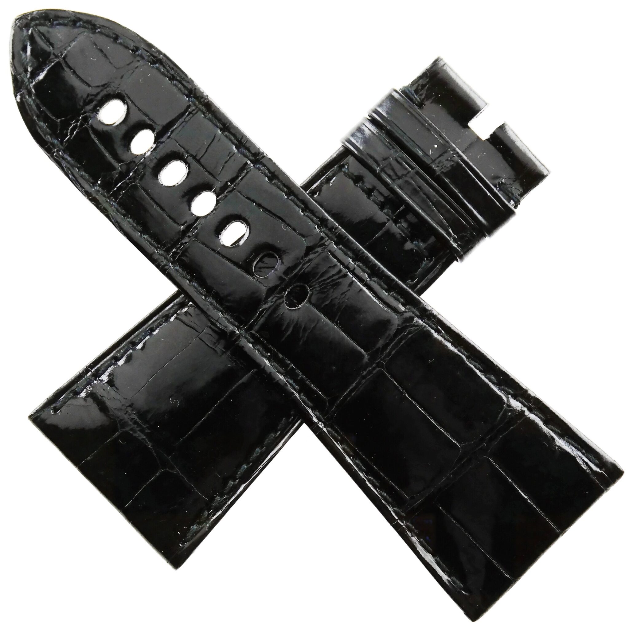 For CARTIER Tank Divan – Luxury Watch Strap – 29-22/105-70 – Lacquered Black