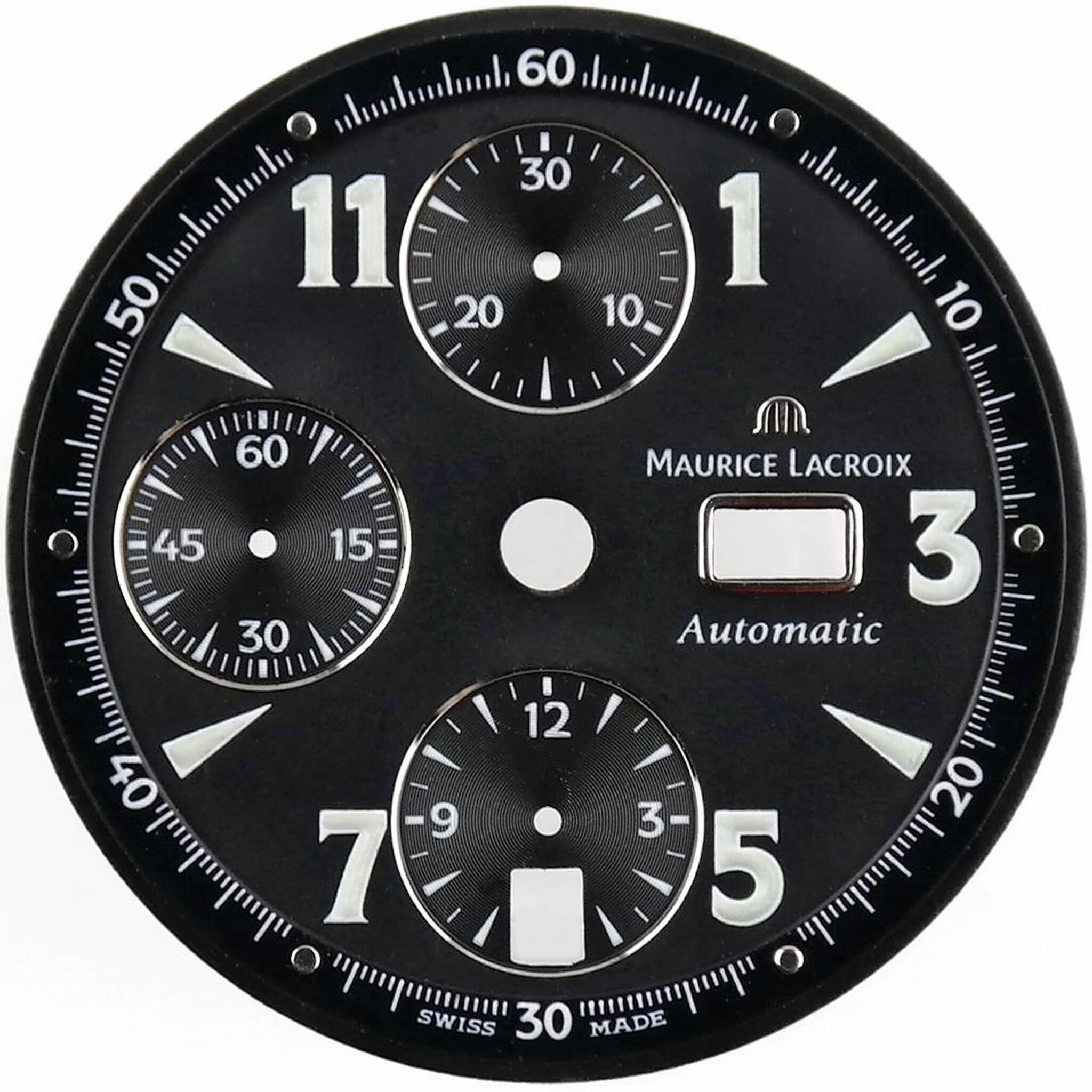 MAURICE LACROIX – Croneo MP6318 – Automatic Chronograph Watch Dial – Black