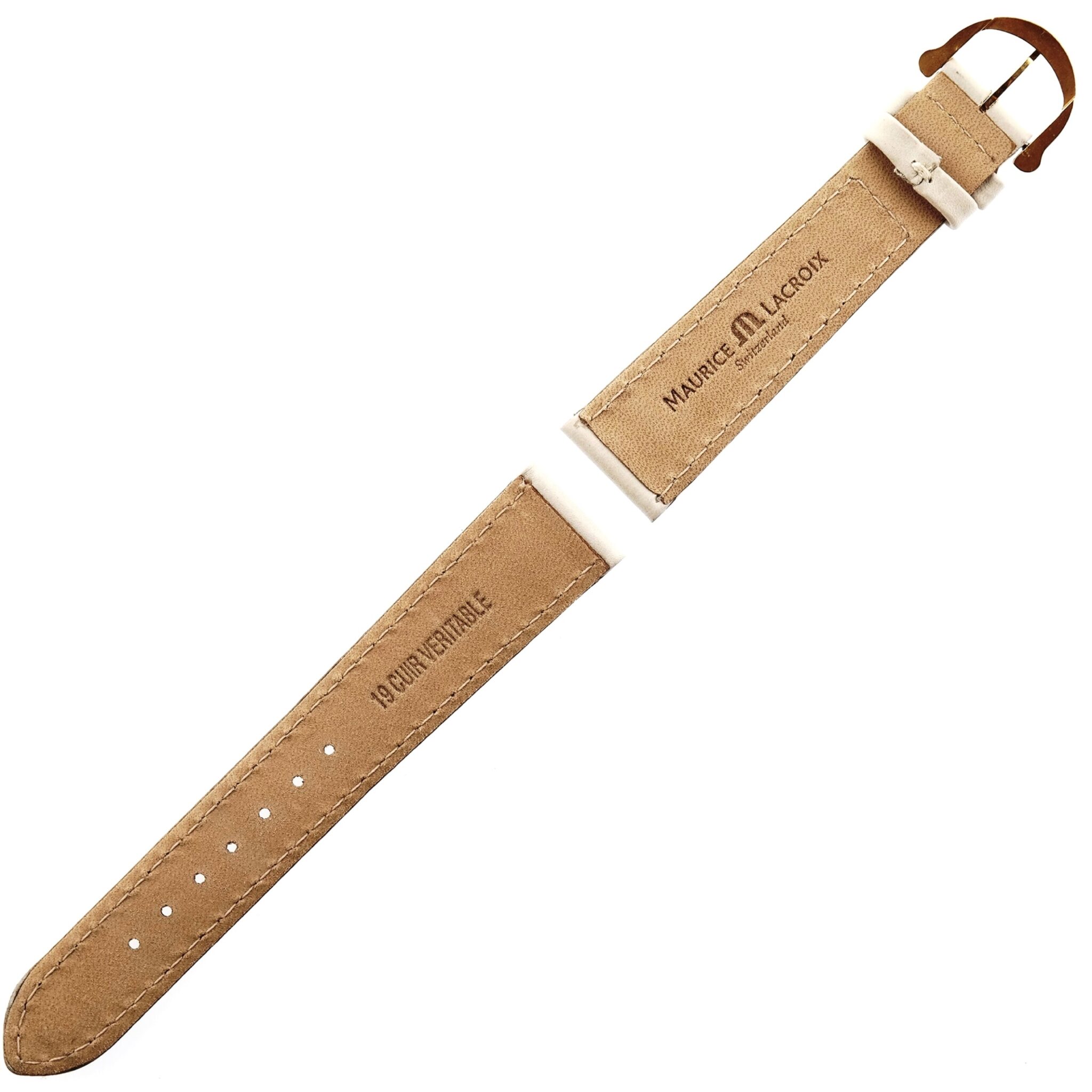 MAURICE LACROIX - Leather Watch Strap - 19/16 75/110 - Swiss Made - Beige