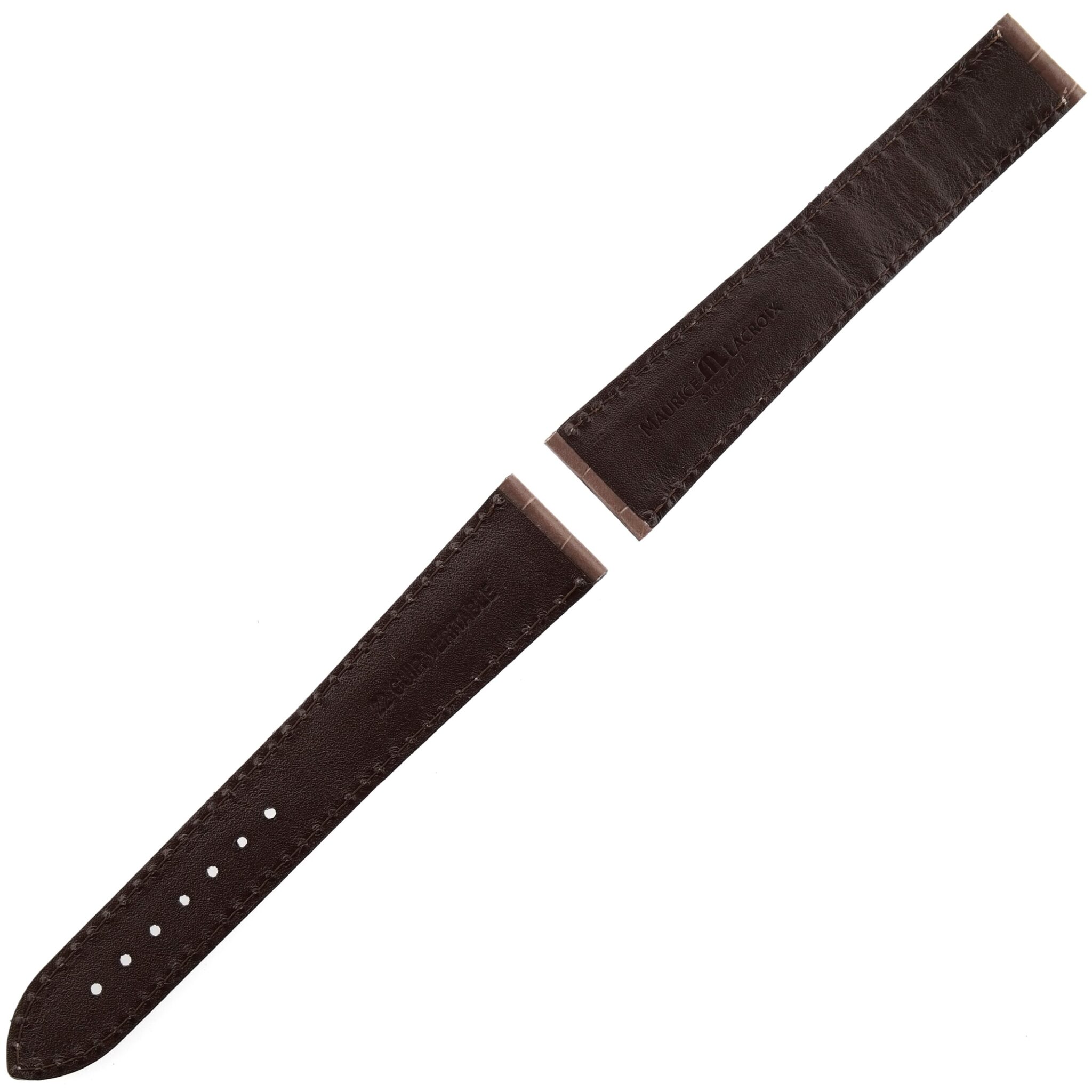 MAURICE LACROIX - Leather Watch Strap - 22/18 100/125 - Swiss Made - Brown - XL