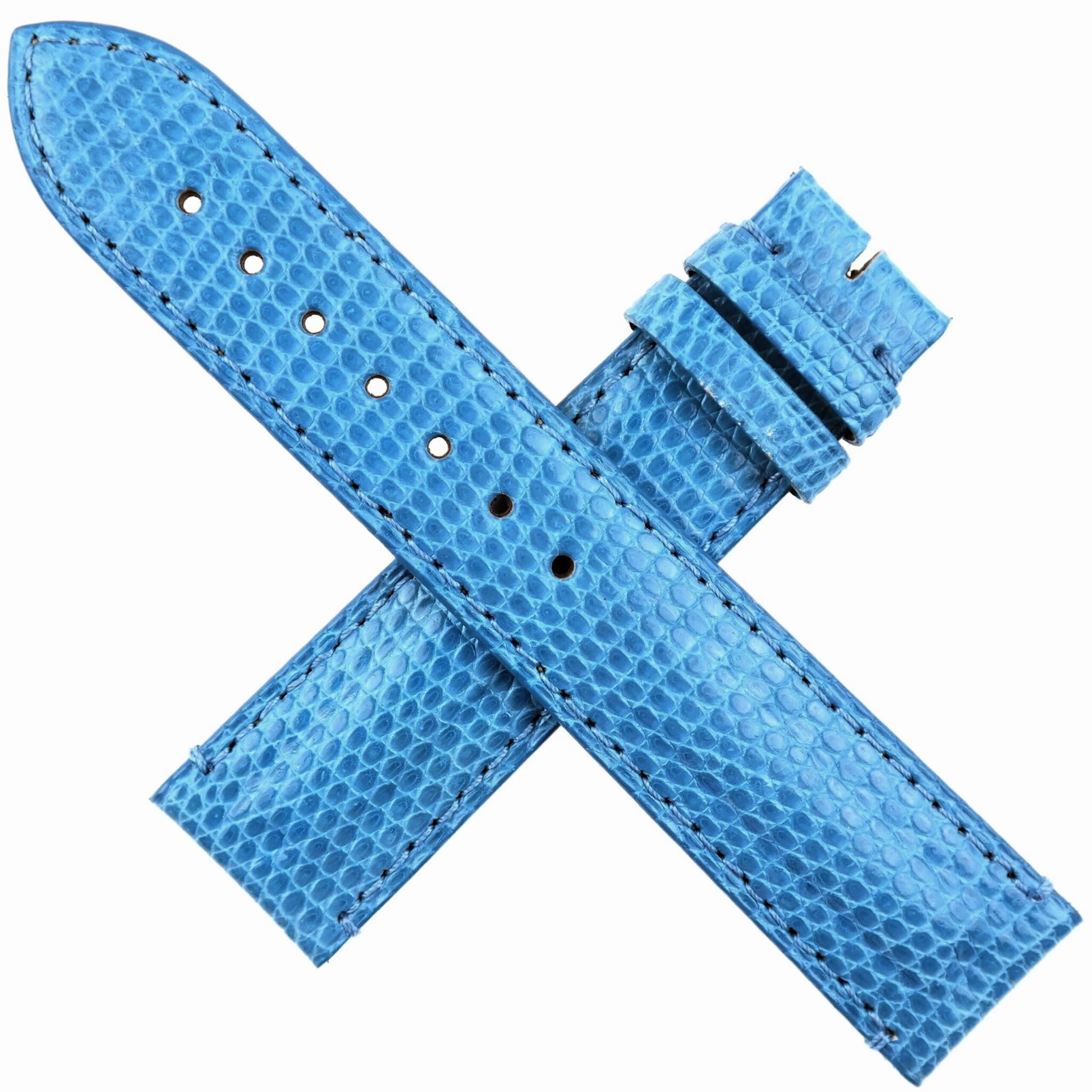 RODOLPHE – Luxury Watch Strap – 20 mm – Genuine Lizard – Swiss Made – Blue