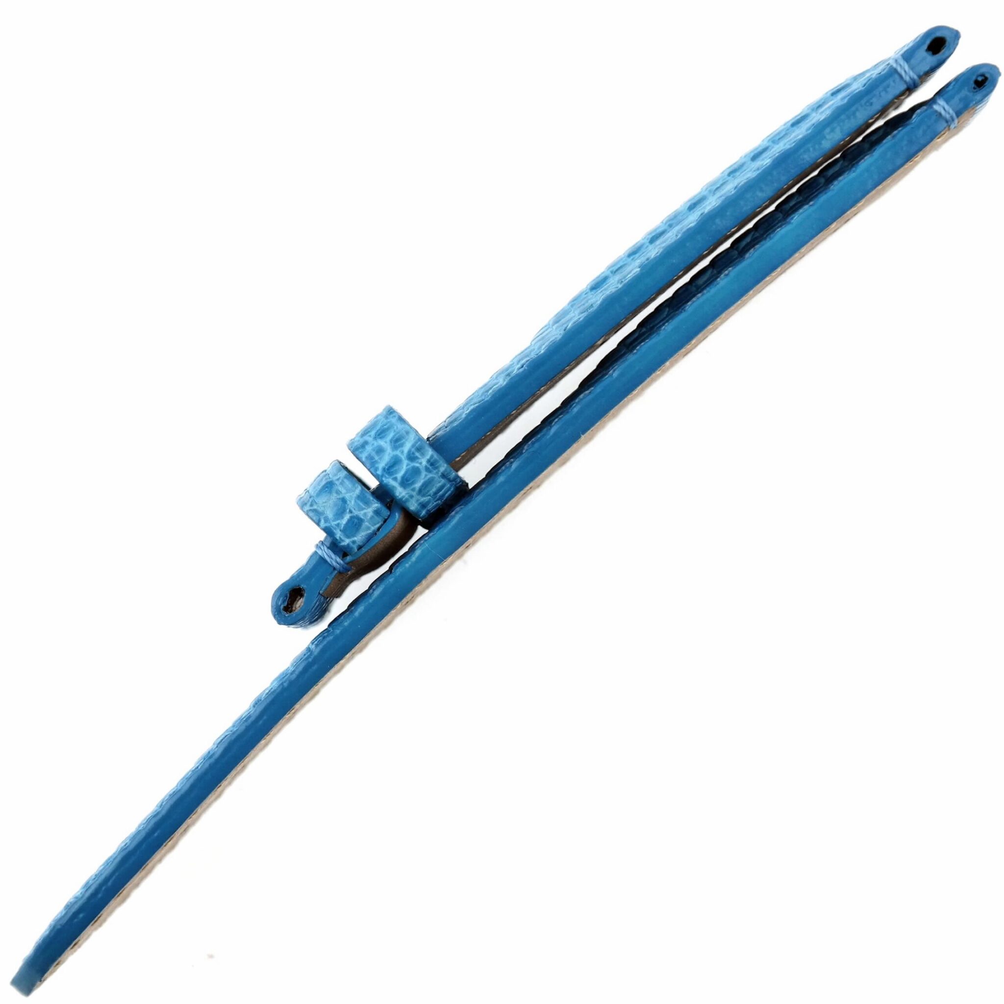 RODOLPHE - Luxury Watch Strap - 20 mm - Genuine Lizard - Swiss Made - Blue