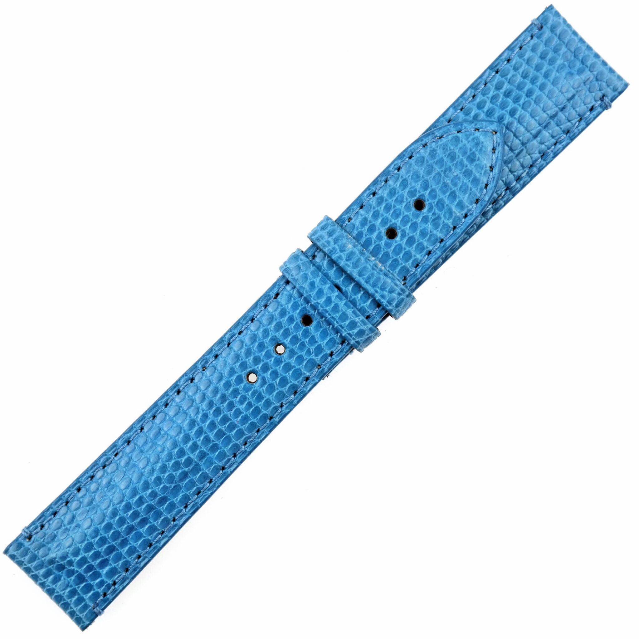 RODOLPHE - Luxury Watch Strap - 20 mm - Genuine Lizard - Swiss Made - Blue