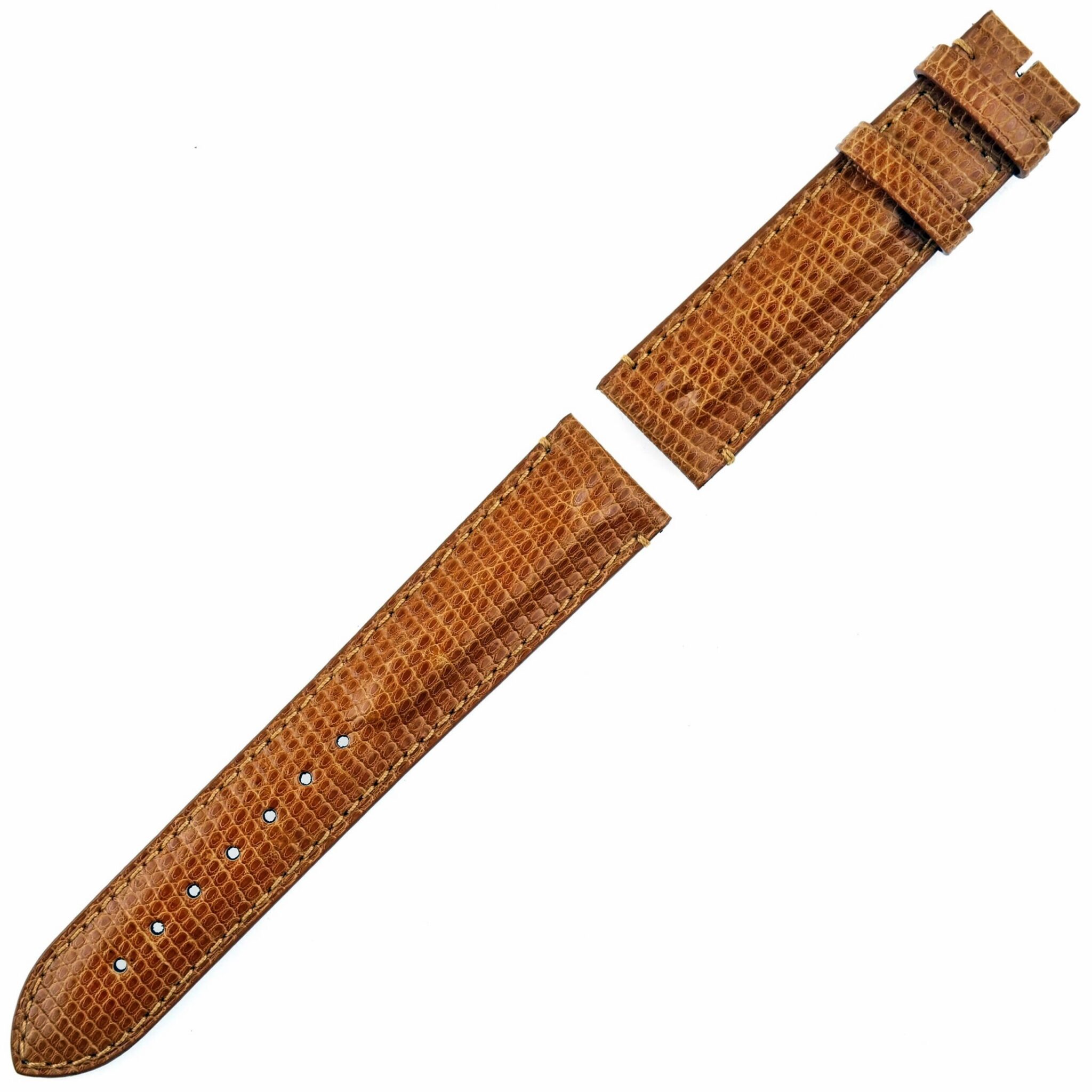 RODOLPHE - Luxury Watch Strap - 20 mm - Genuine Lizard - Swiss Made - Brown