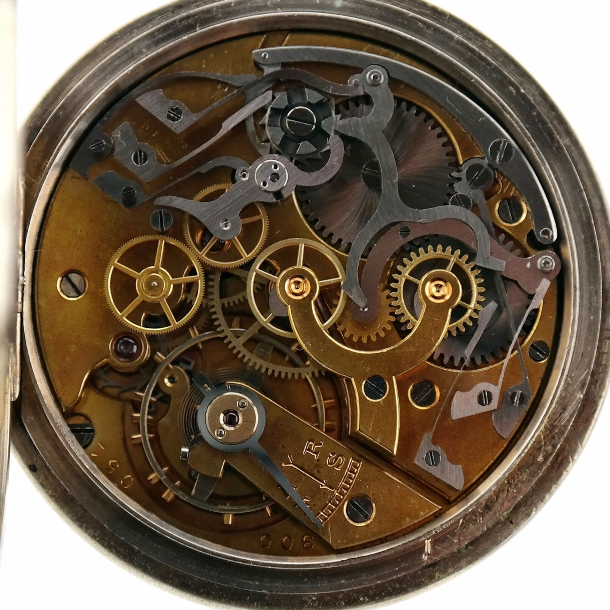 Single Pusher Column Wheel Chronograph Vintage Pocket Watch
