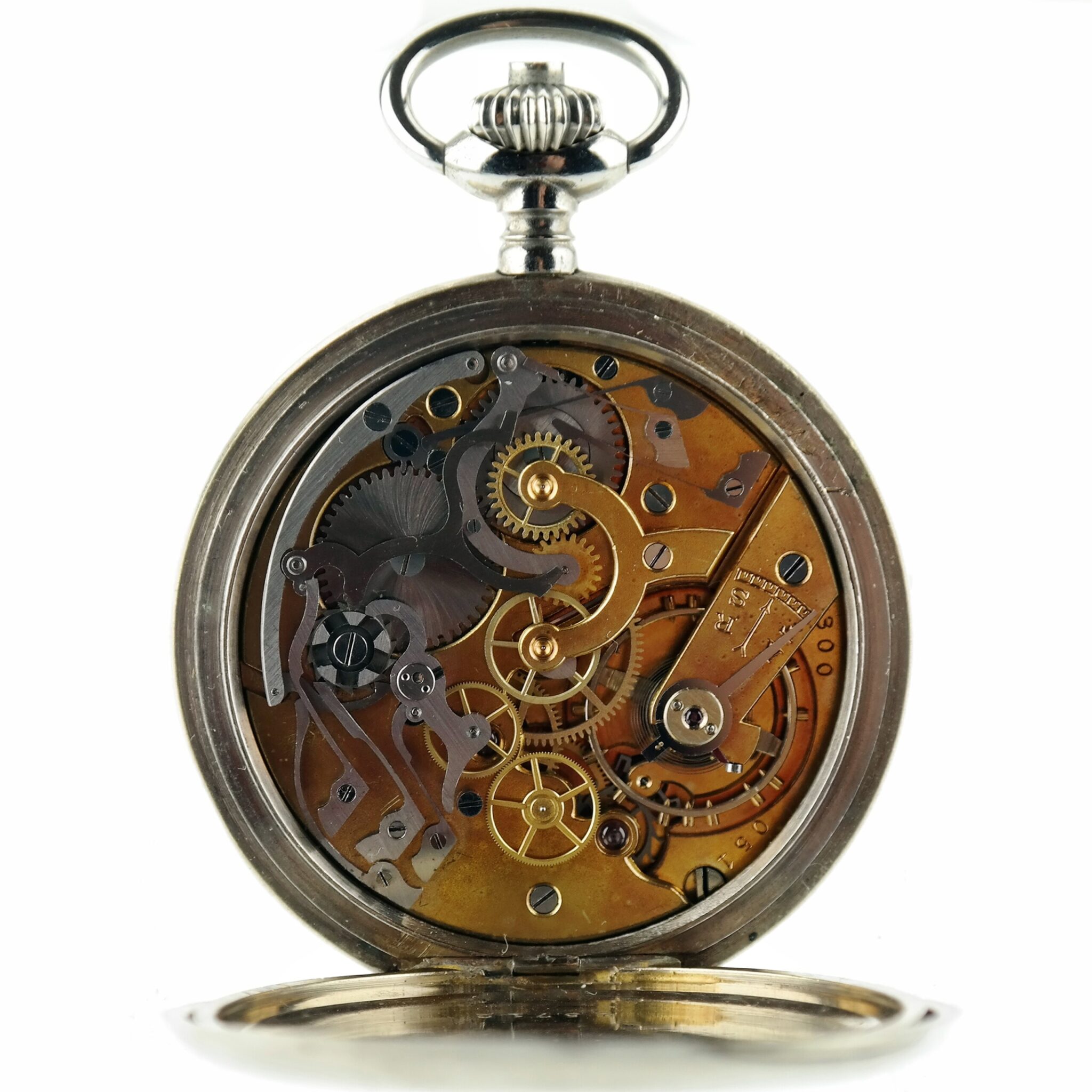 Single Pusher Column Wheel Chronograph Vintage Pocket Watch
