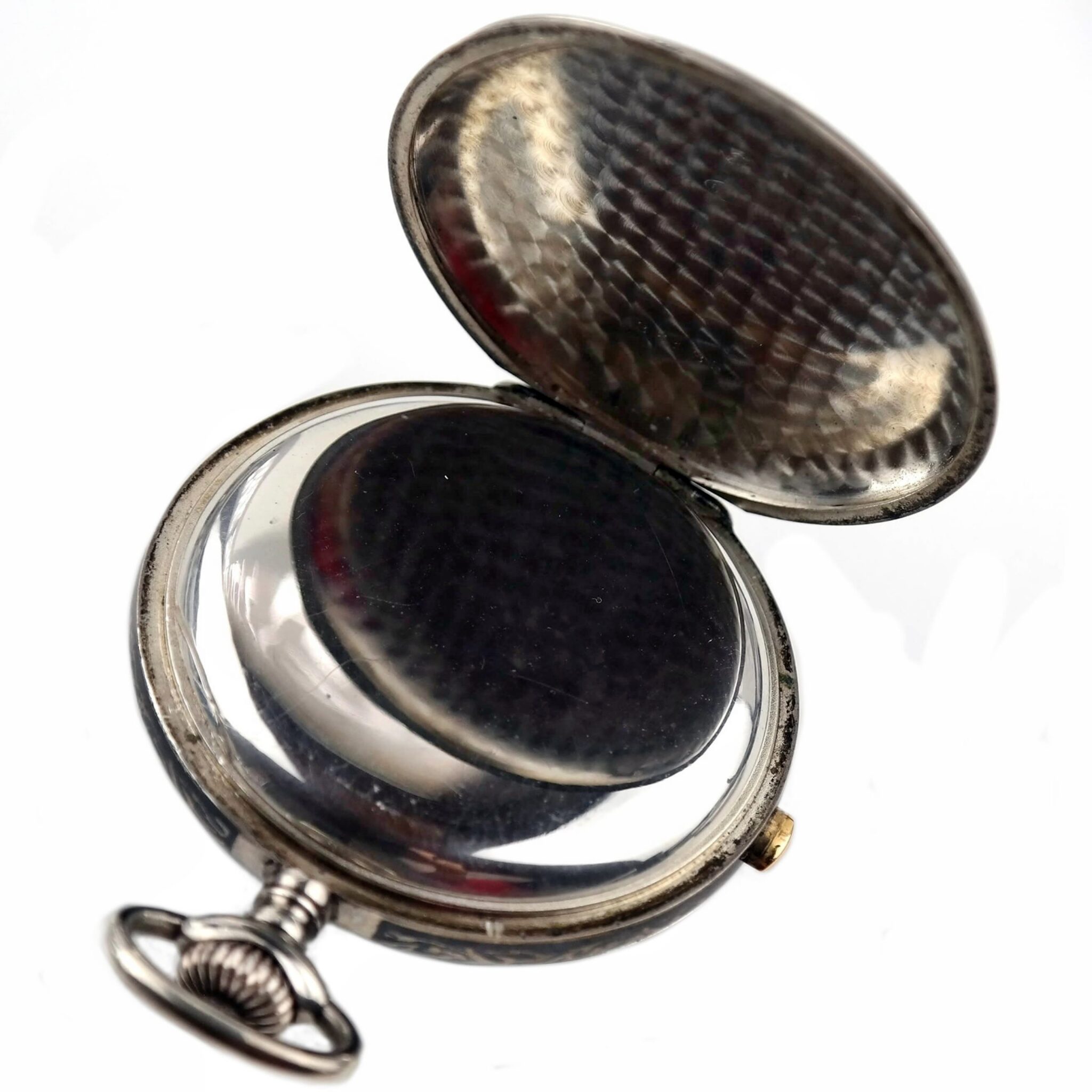 Single Pusher Column Wheel Chronograph Vintage Silver Pocket Watch