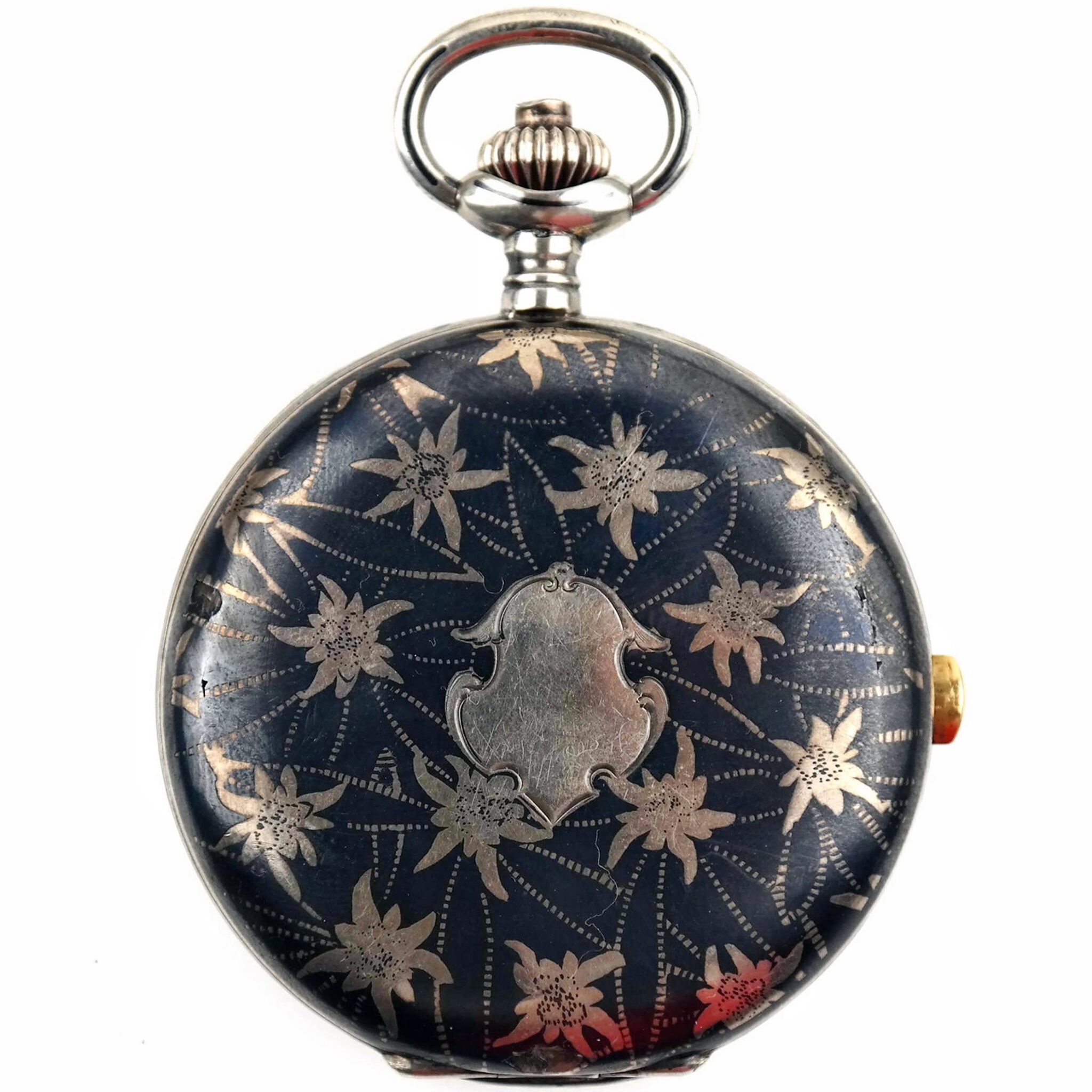Single Pusher Column Wheel Chronograph Vintage Silver Pocket Watch
