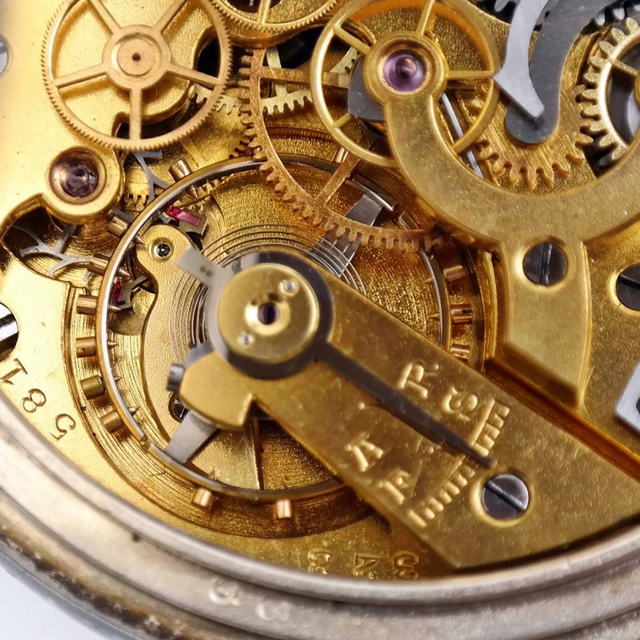 Single Pusher Column Wheel Chronograph Vintage Silver Pocket Watch