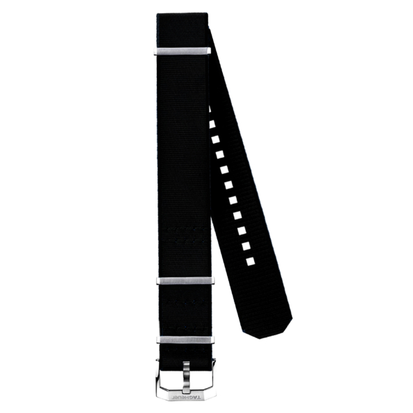 TAG HEUER AUTAVIA Black and Black Fabric Strap – 21 mm