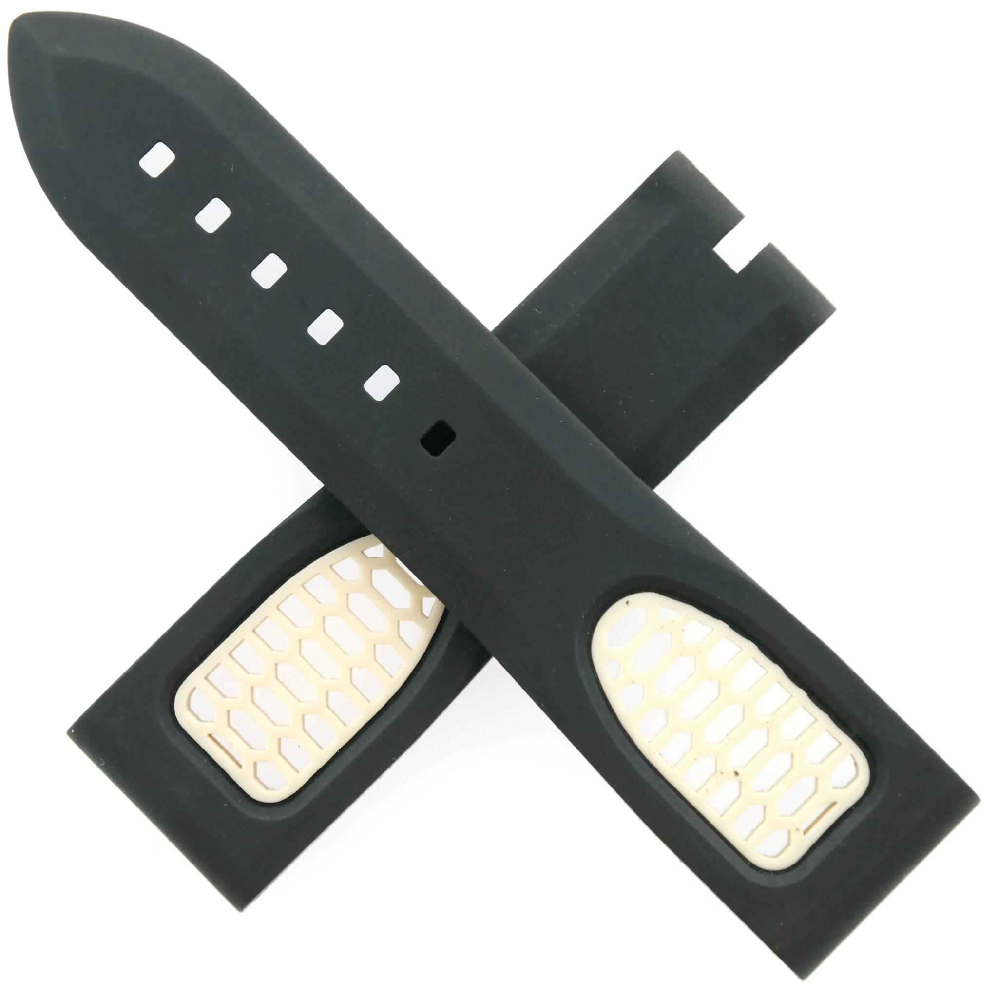 TUDOR Honeycomb Glow-in-the-dark Watch Strap – 22-20/105-70 – Rubber – Black