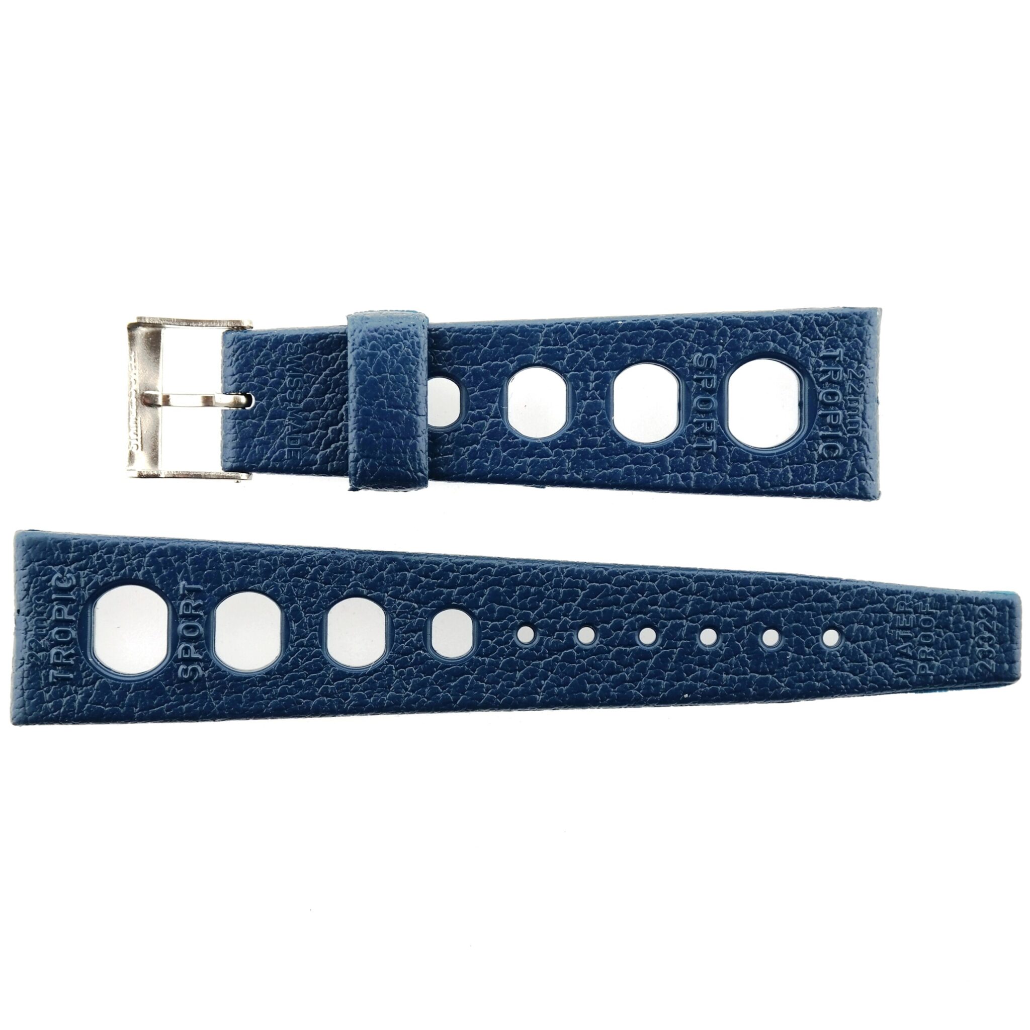 Vintage BESTFIT TROPIC SPORT Watch Strap - 23322 - 22 mm - Blue - Swiss Made
