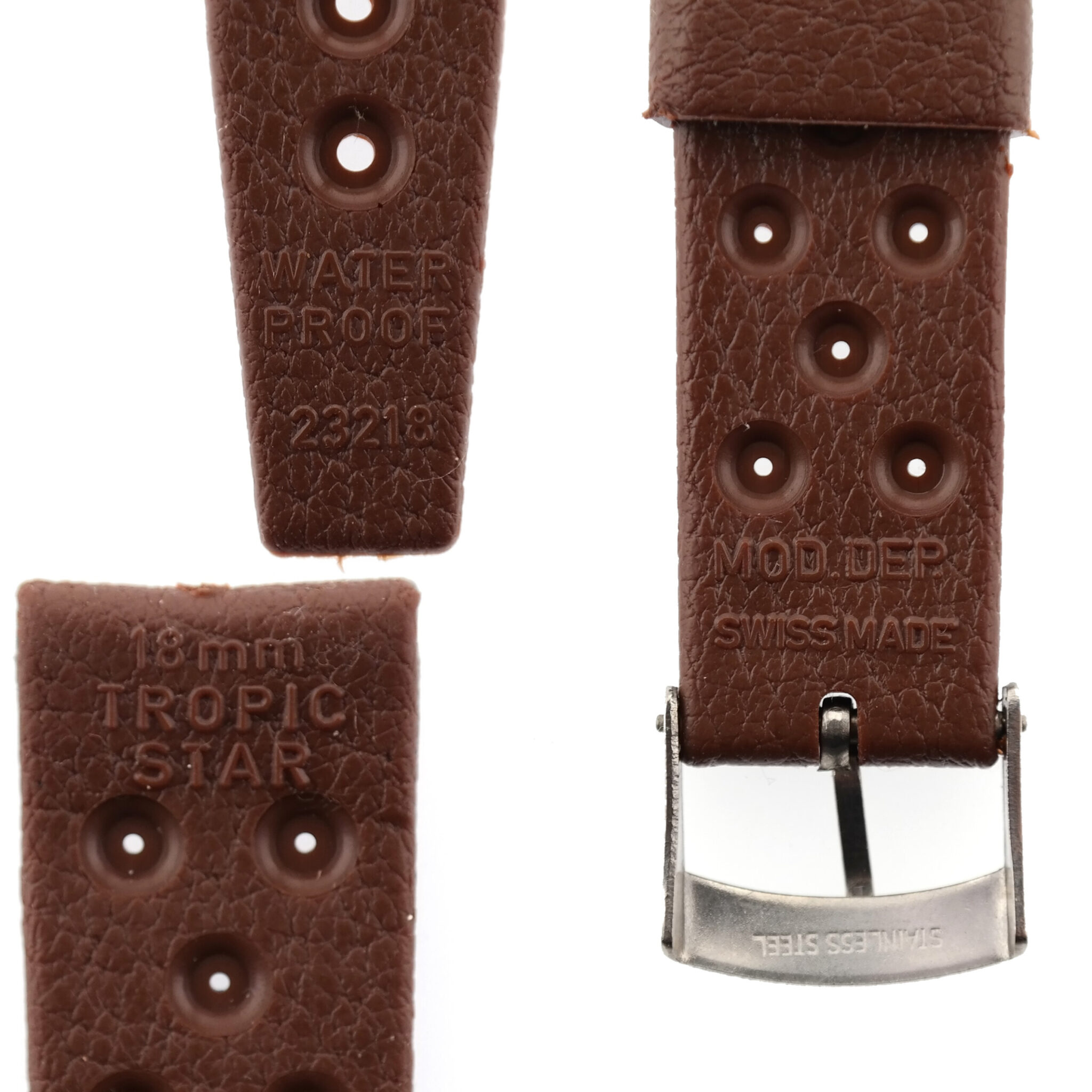 Vintage BestFit TROPIC STAR Watch Strap - 23218 - 18 mm - Brown - Swiss Made