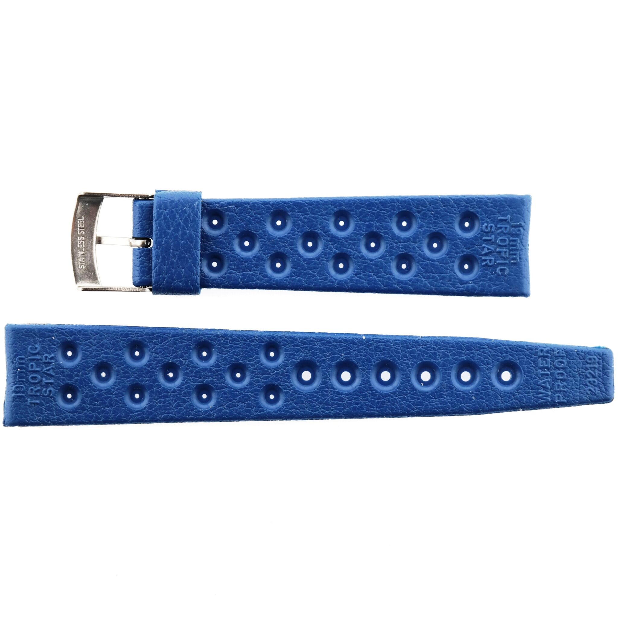 Vintage BestFit TROPIC STAR Watch Strap - 23219 - 19 mm - Blue - Swiss Made