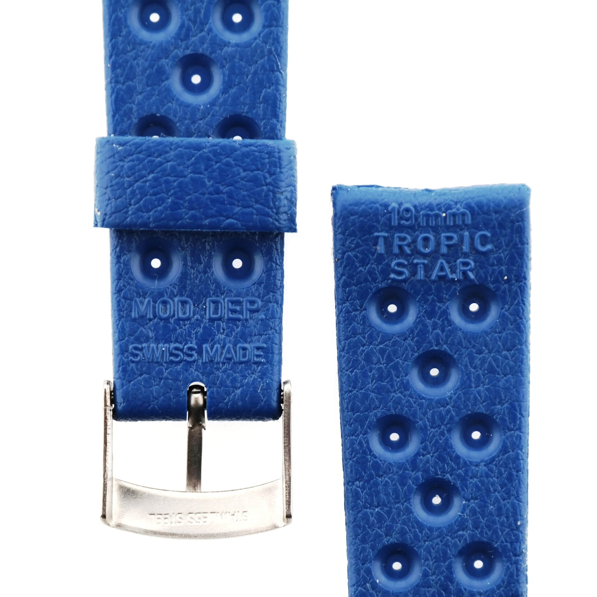 Vintage BestFit TROPIC STAR Watch Strap - 23219 - 19 mm - Blue - Swiss Made