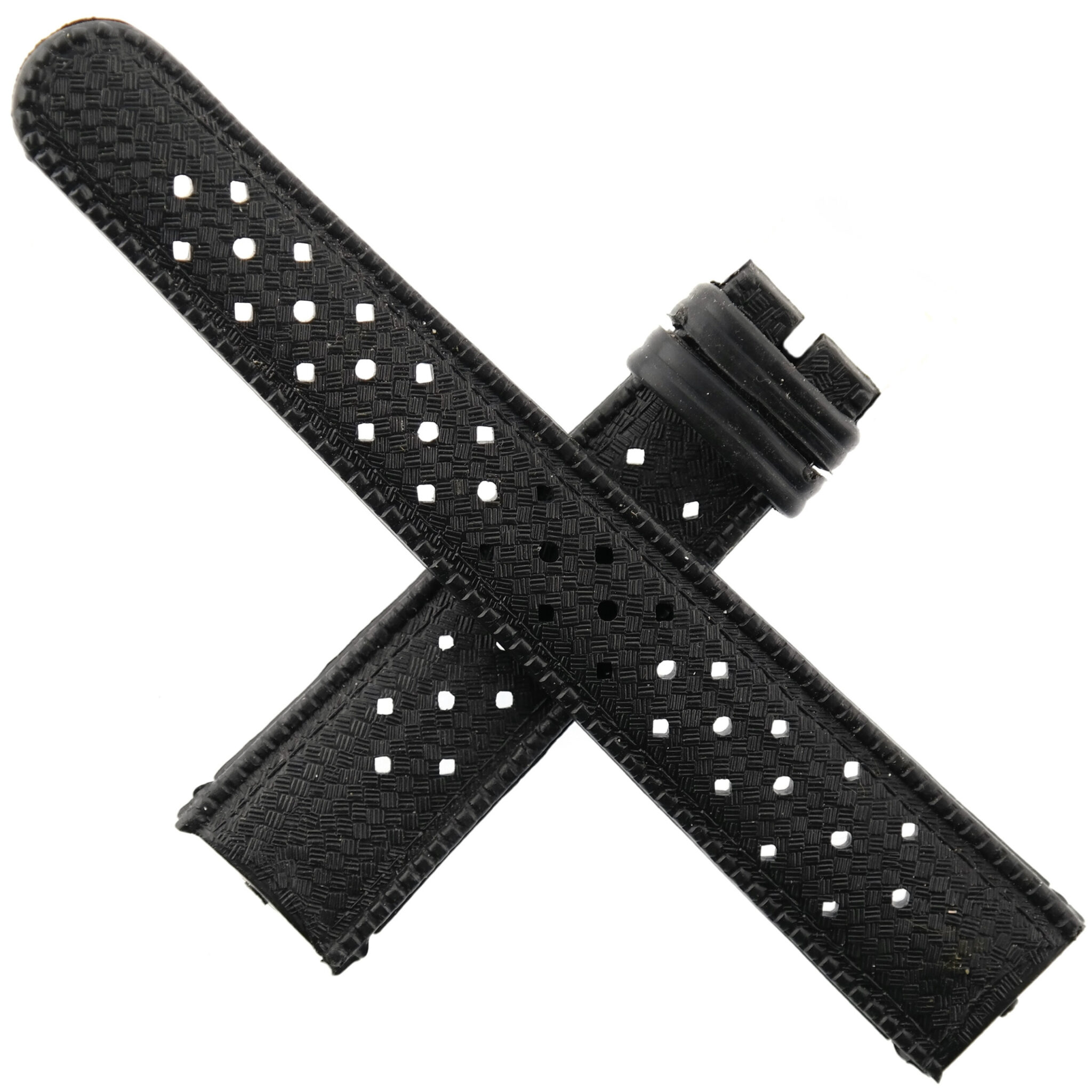 Vintage Natural Rubber Watch Strap – 1691 – 19 mm – Black – Swiss Made