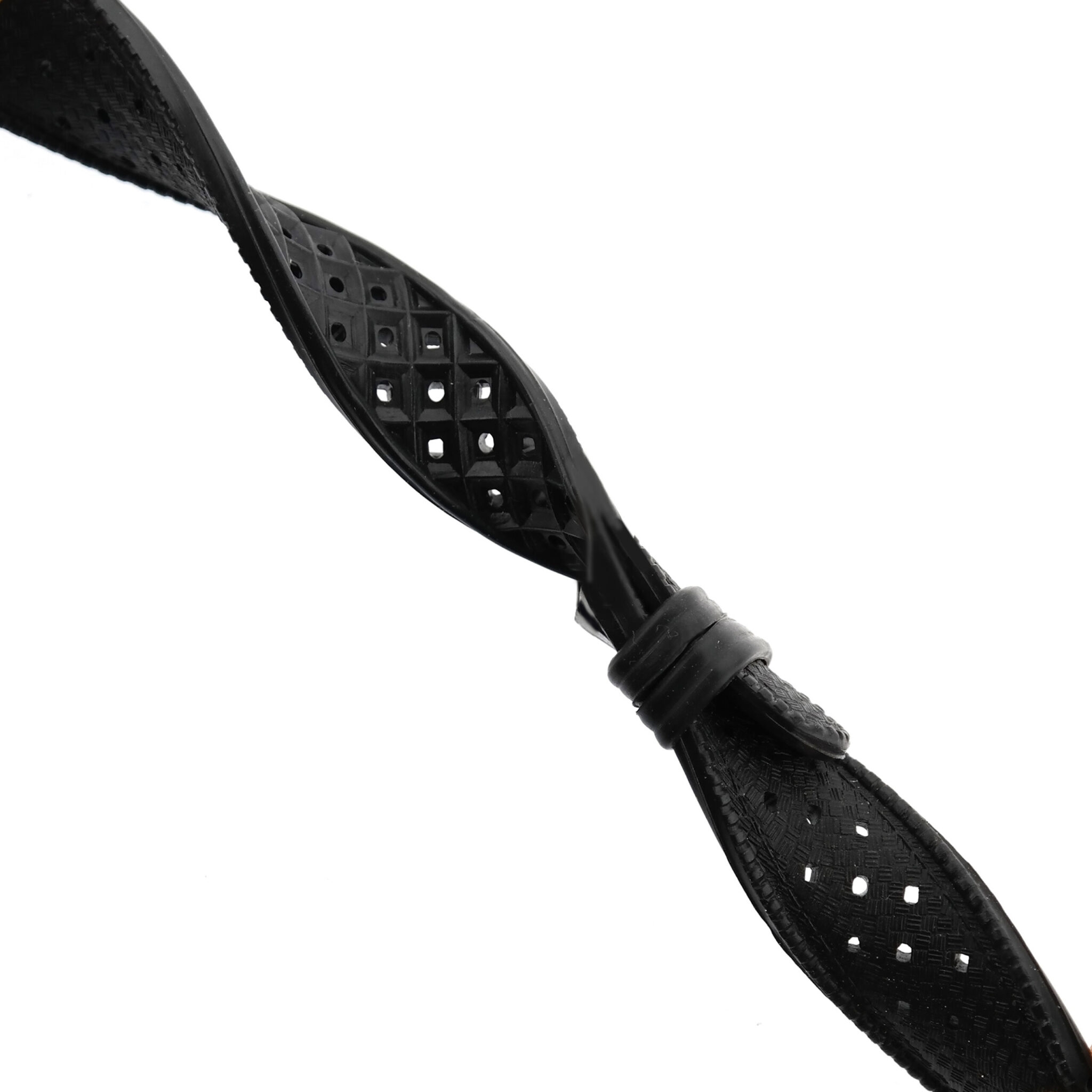 Vintage Natural Rubber Watch Strap - 1691 - 19 mm - Black - Swiss Made