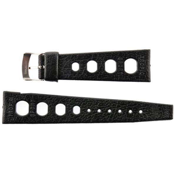 Vintage Watch Strap - 1970s - 23322 - 22 mm - Rubber - Black - Swiss Made