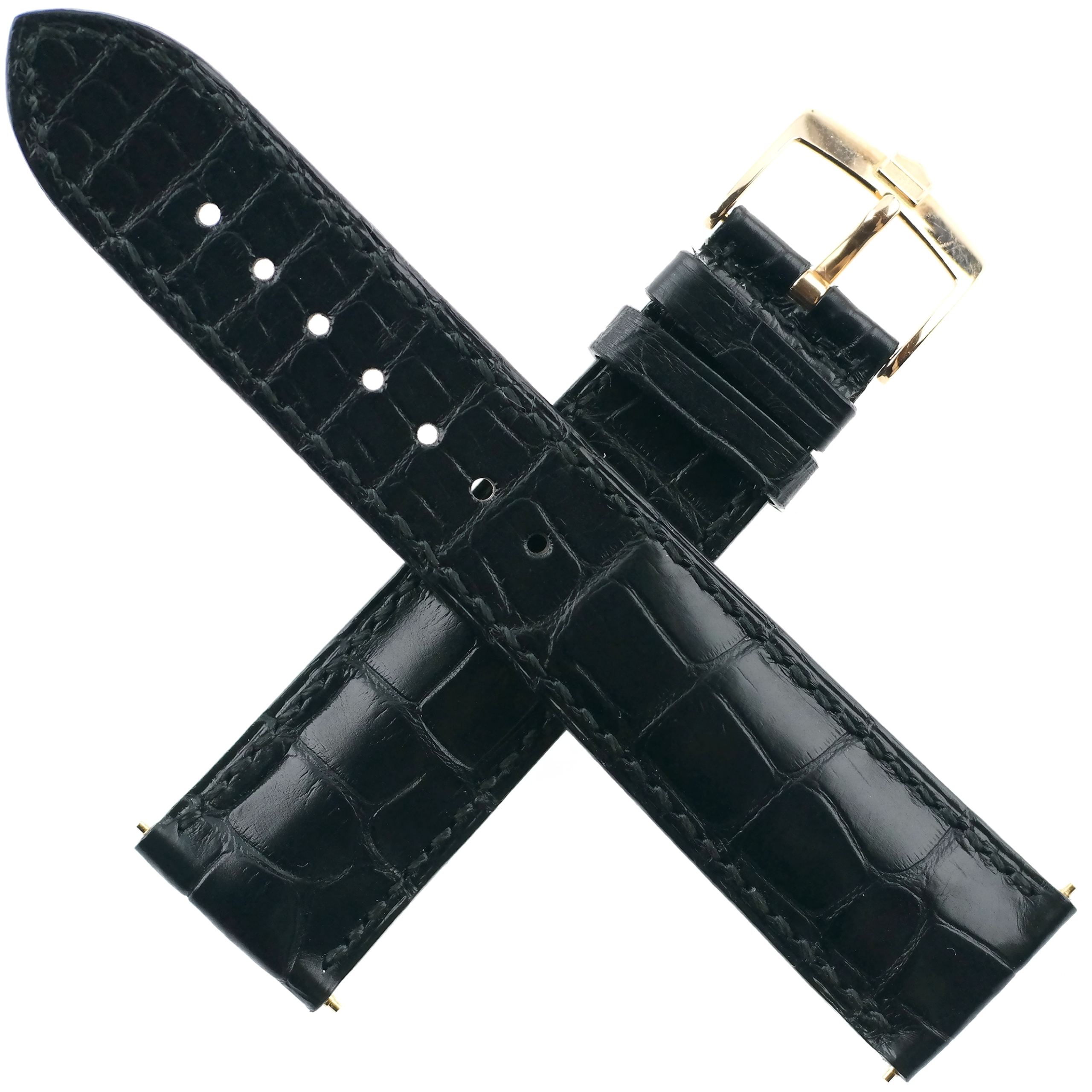 Authentic TAG Heuer Luxury Watch Strap with 18K Solid Gold Pin Buckle