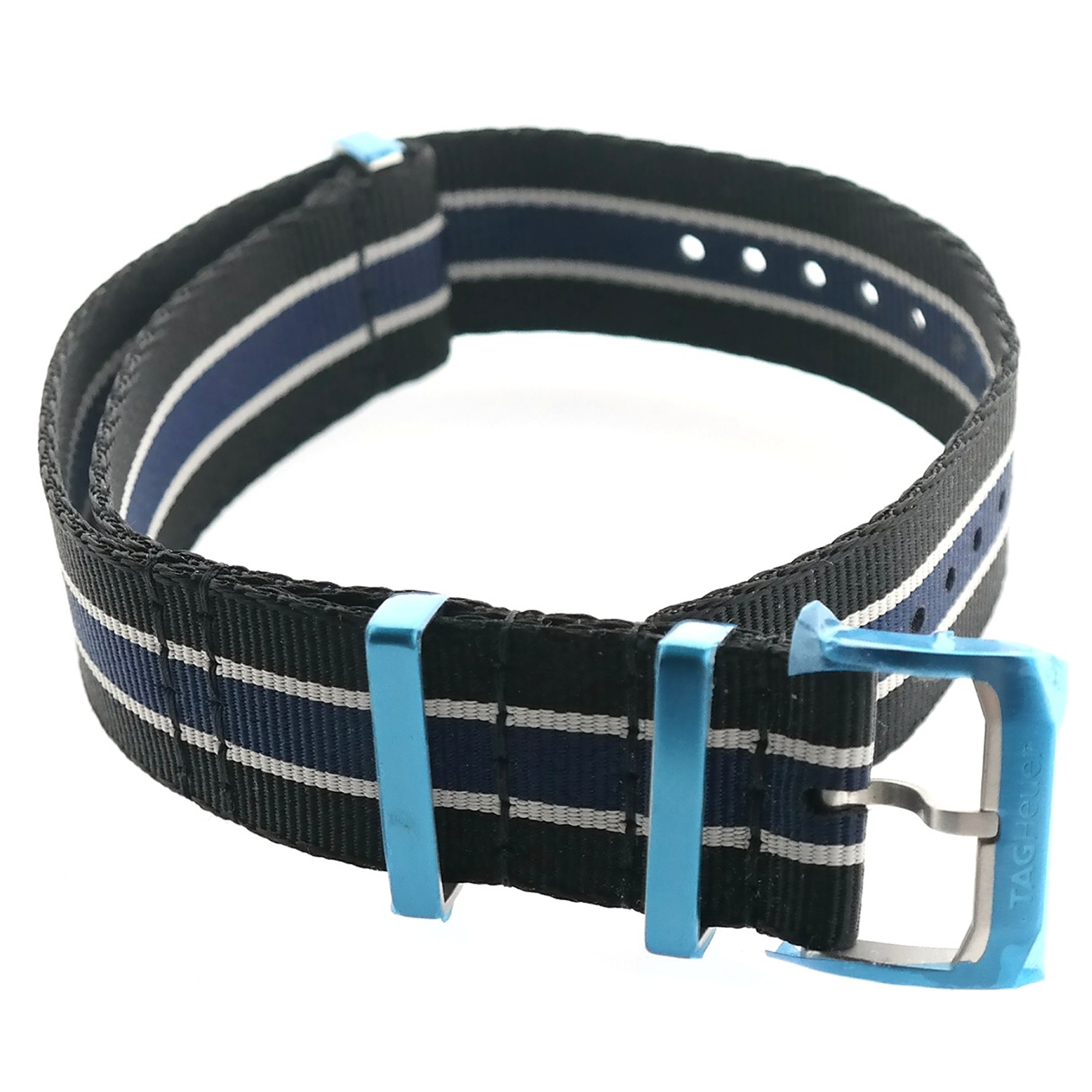 TAG HEUER Formula 1 Black Blue White Fabric Strap FC8197 - 21.5 mm