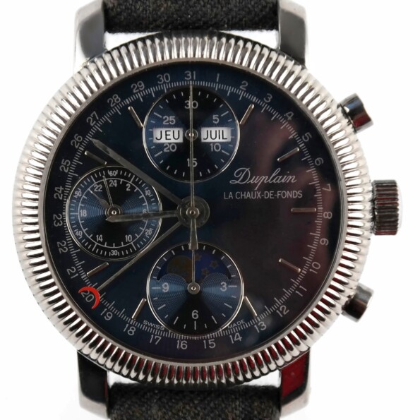 duplain swiss made chronograph automatic moon phases calendar watch
