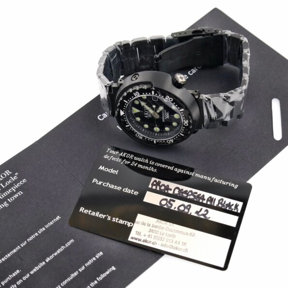 AKOR SWISS - DEEP SEA HUNTER Automatic Watch - Diving 300 M - All Black