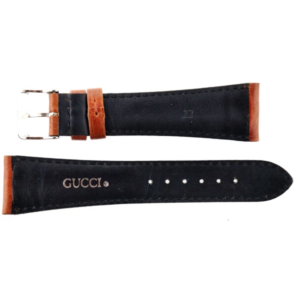 authentic gucci watch strap brown or blue leather 22 mm