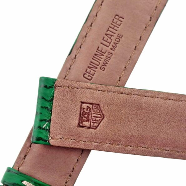 Authentic TAG Heuer 19 mm Green Leather Watch Strap Old Model BC0628