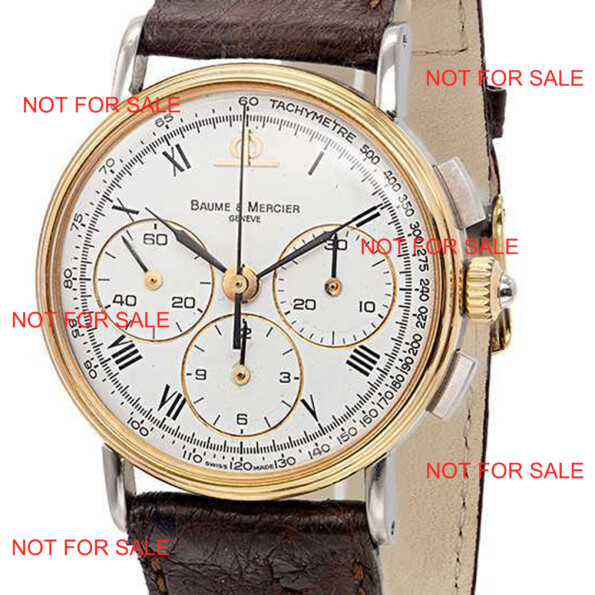 baume & mercier chronograph watch dial lemania 1873 28.3 mm