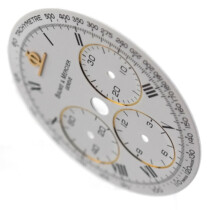 baume & mercier chronograph watch dial lemania 1873 28.3 mm