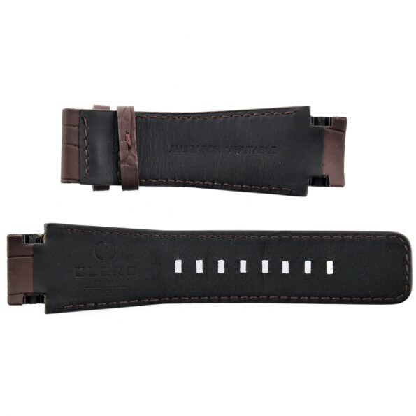 clerc geneve hydroscaph leather watch strap brown genuine gator
