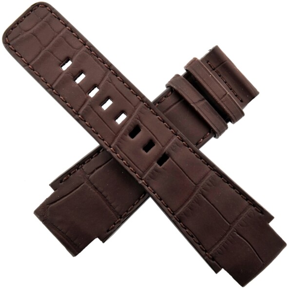 clerc geneve hydroscaph leather watch strap brown genuine gator