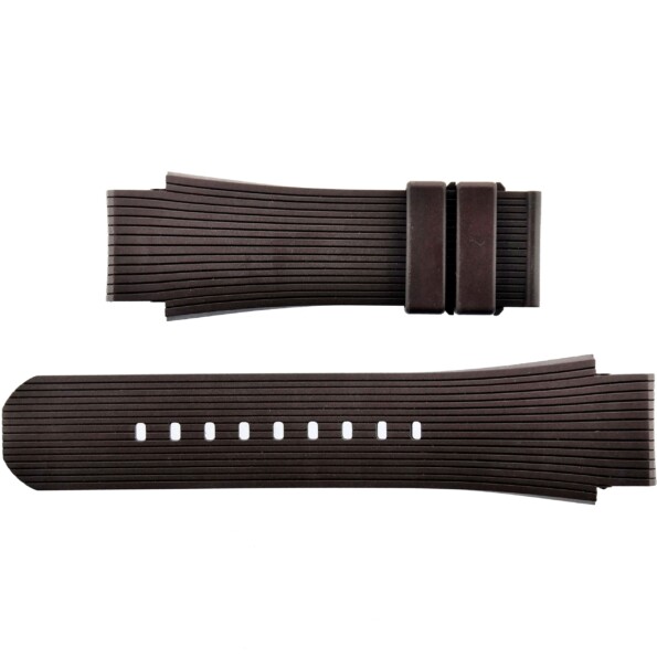 clerc geneve hydroscaph rubber watch strap brown