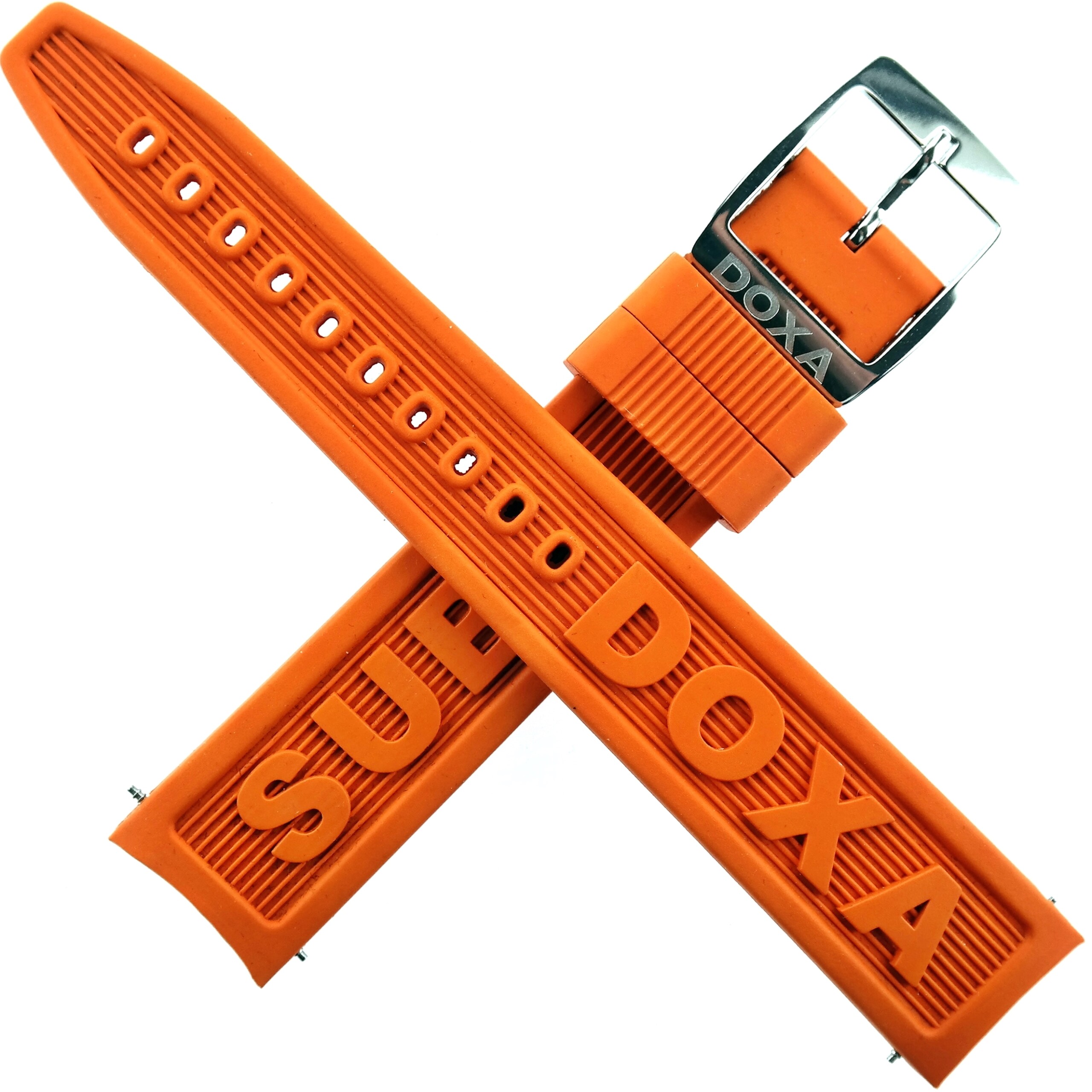 DOXA - SUB - Rubber Watch Strap with Buckle - 20/18 90/130 - Orange