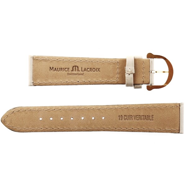 maurice lacroix leather watch strap 19/16 75/110 swiss made beige