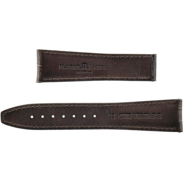 maurice lacroix leather watch strap 22/18 80/120 swiss made brown