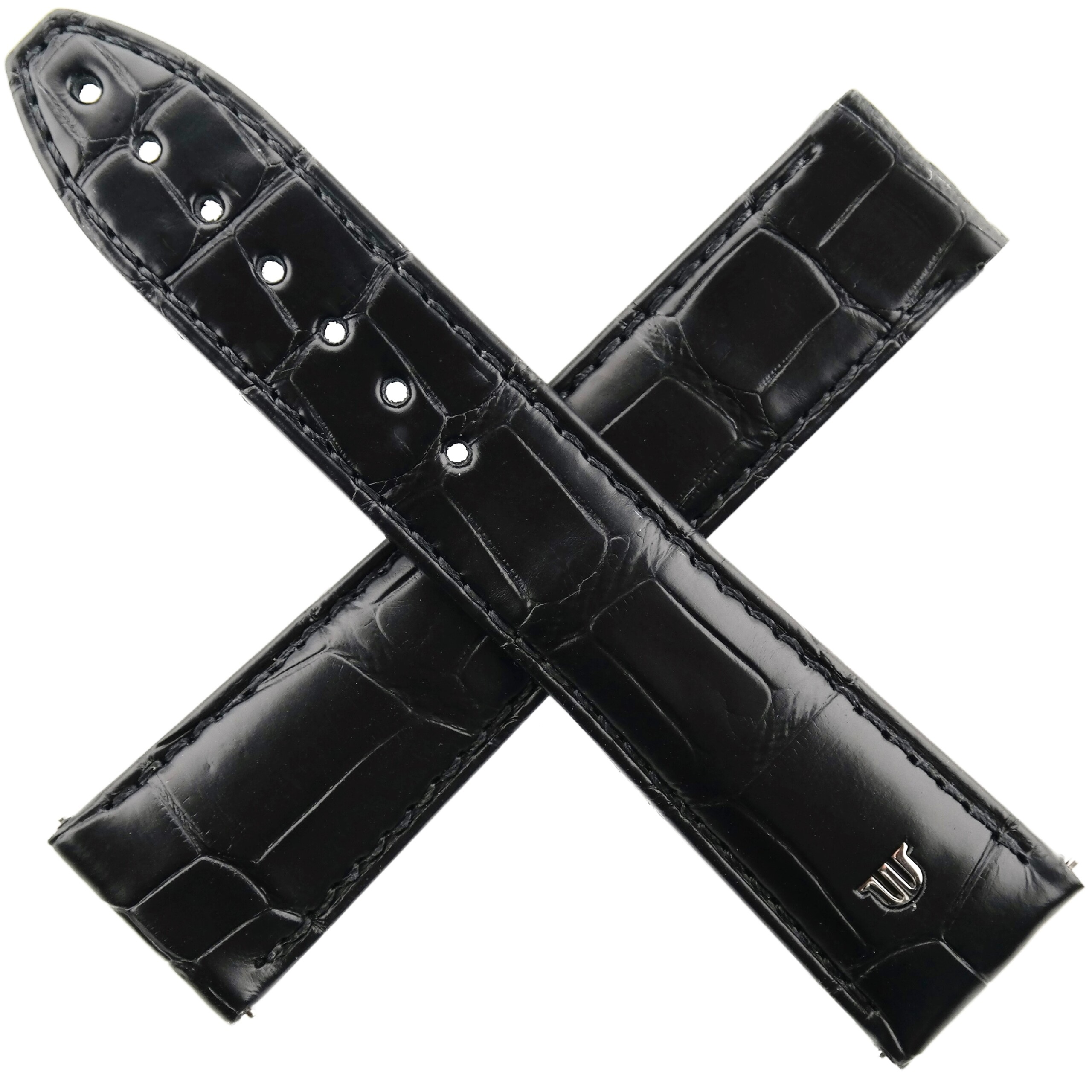 maurice lacroix luxury watch strap 21/18 90/110 swiss made black gator